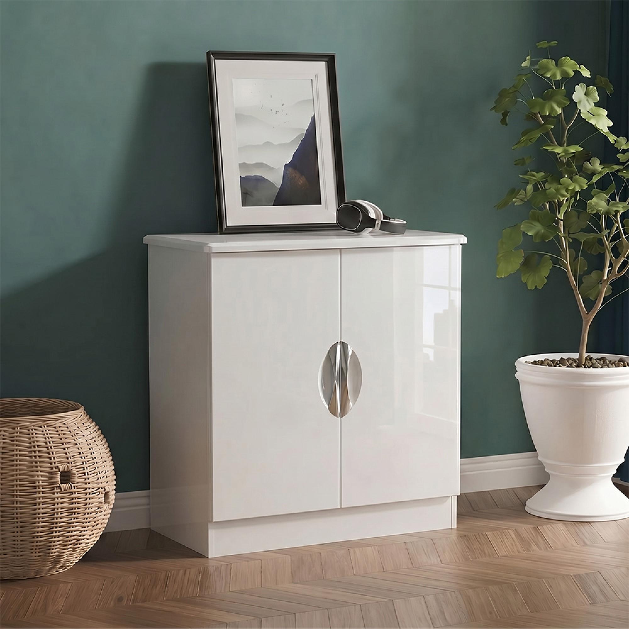 Camden Hall Cabinet - 2 Door - White Gloss