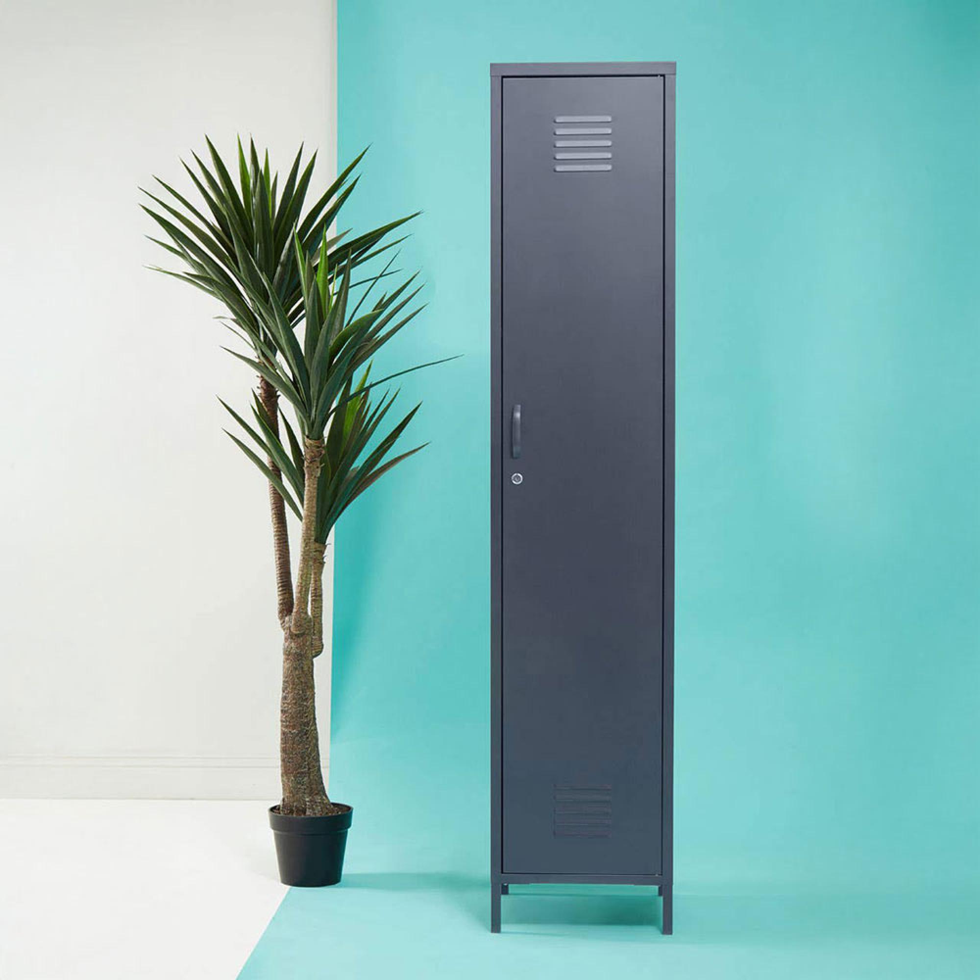 Academy Metal Tall Cabinet - 1 Door - Grey