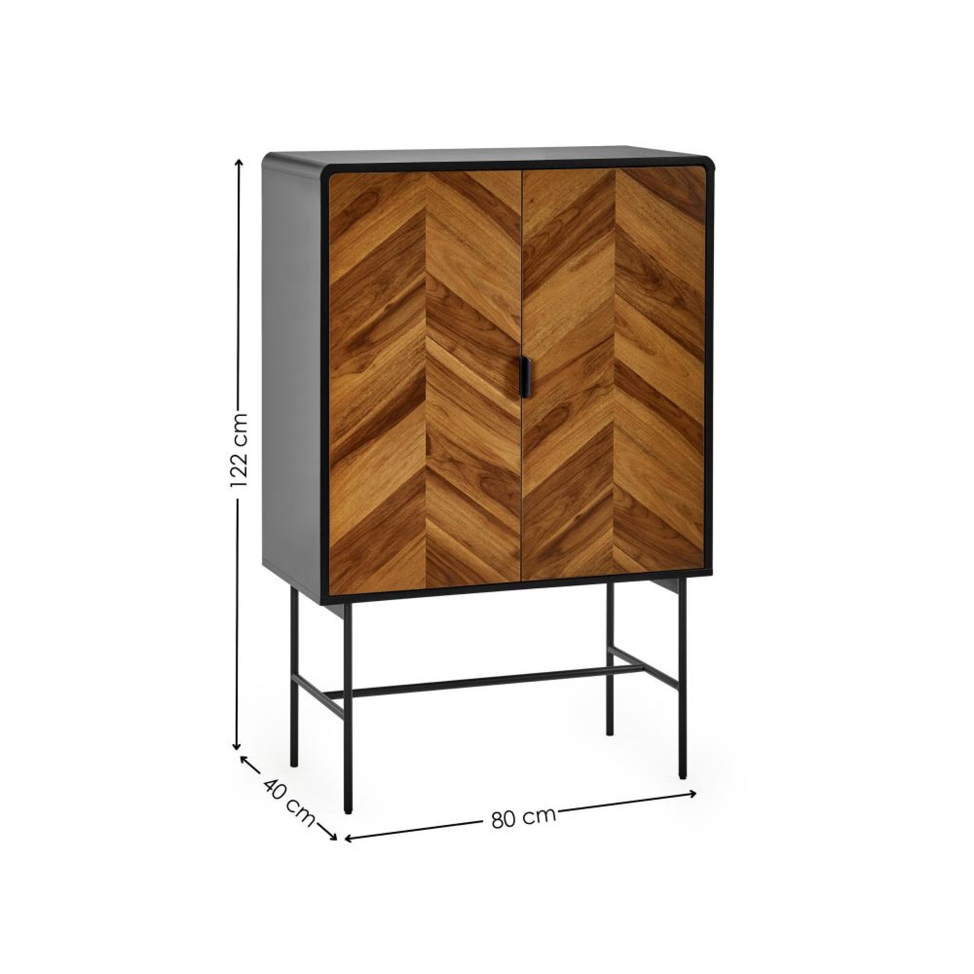 Alvin Chevron Wood Effect Hall Cabinet - 2 Door