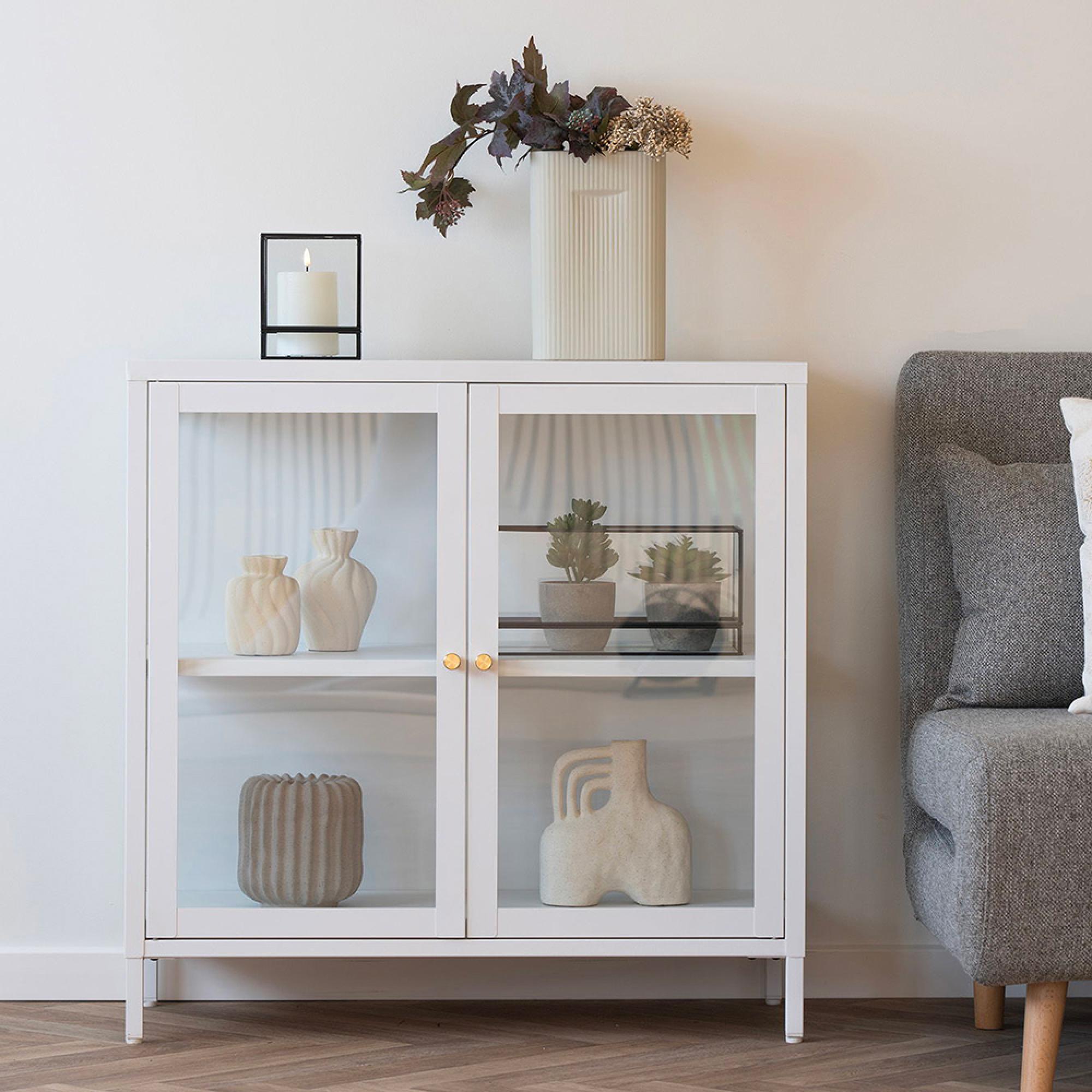 Dalby Cabinet - 2 Door - Metal - White