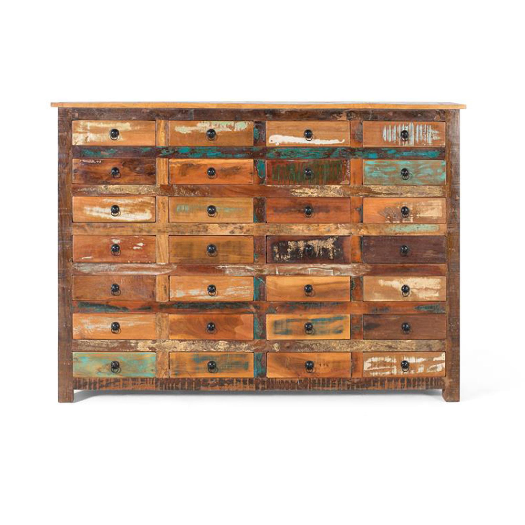 Duarza Cabinet - Recycled Wood - Multi Drawer - Wide