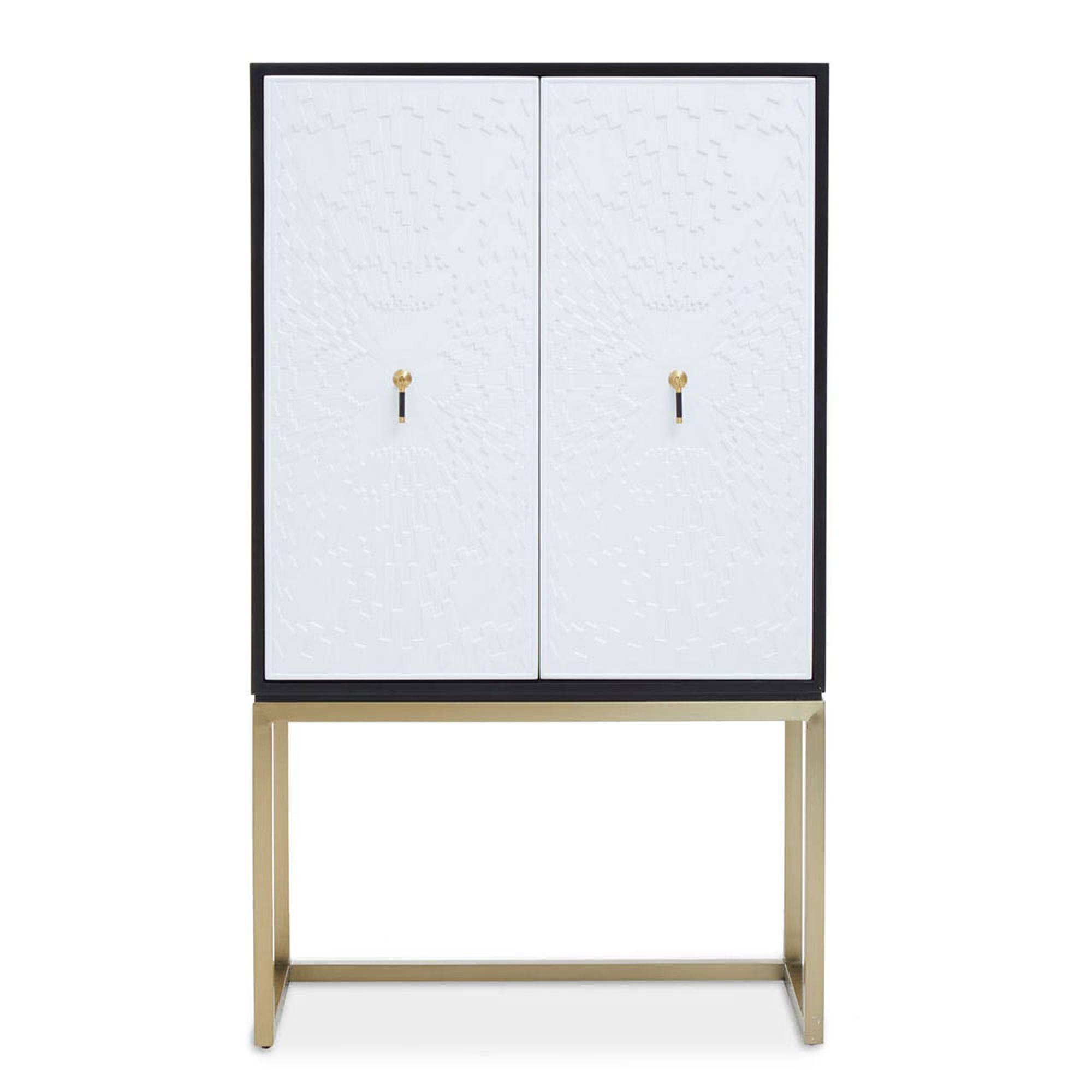 Dumas Hall Cabinet - 2 Door - Black and White