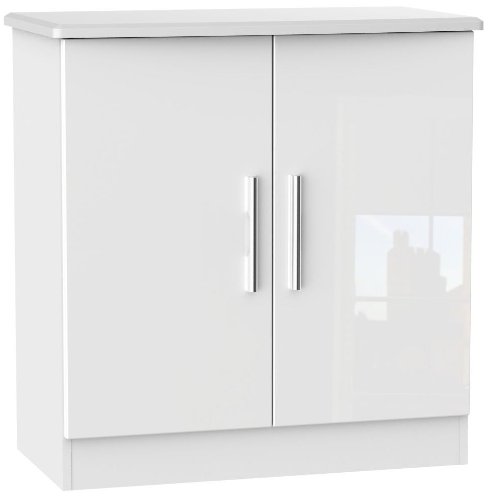 Knightsbridge White Gloss 2 Door Hall Cabinet