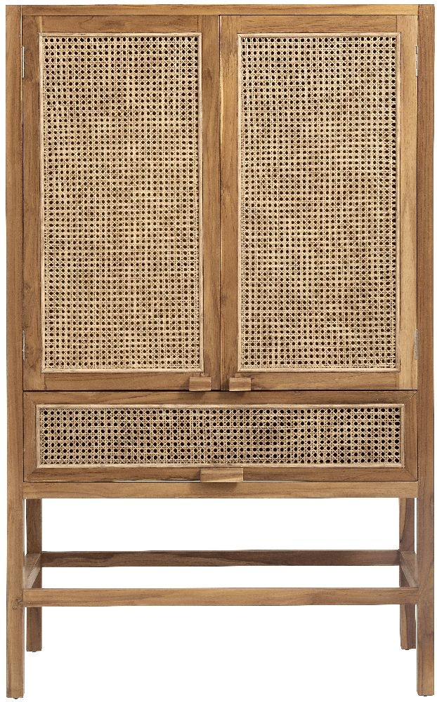Merge Natural Rattan 2 Door Tall Hall Cabinet