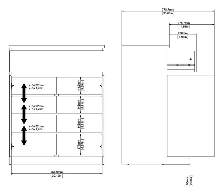 Naia Cabinet - 2 Door - Black