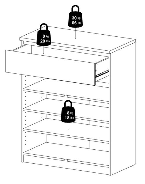 Naia Cabinet - 2 Door - White Gloss