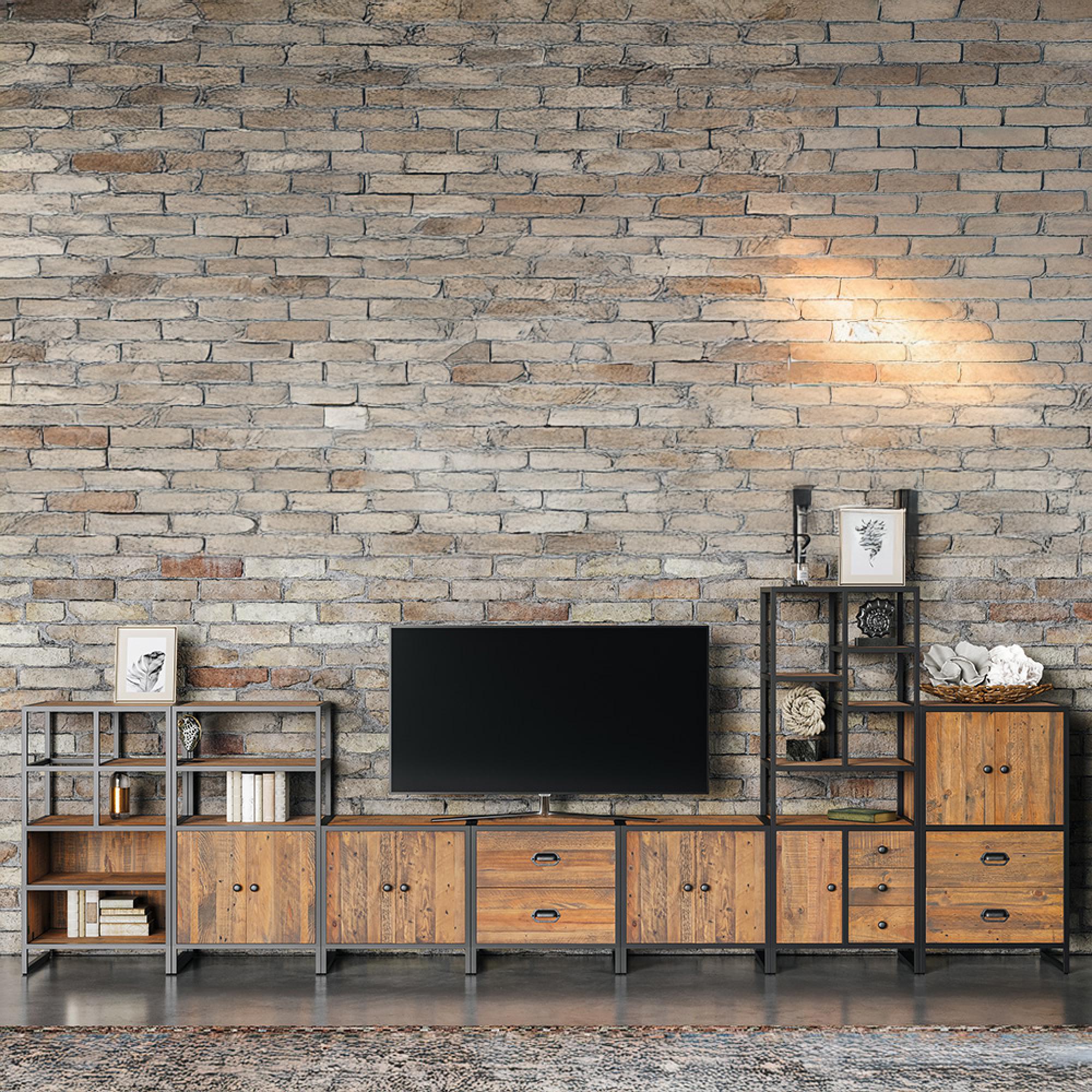Ooki Modular Reclaimed Wood Low Cupboard - 2 Door