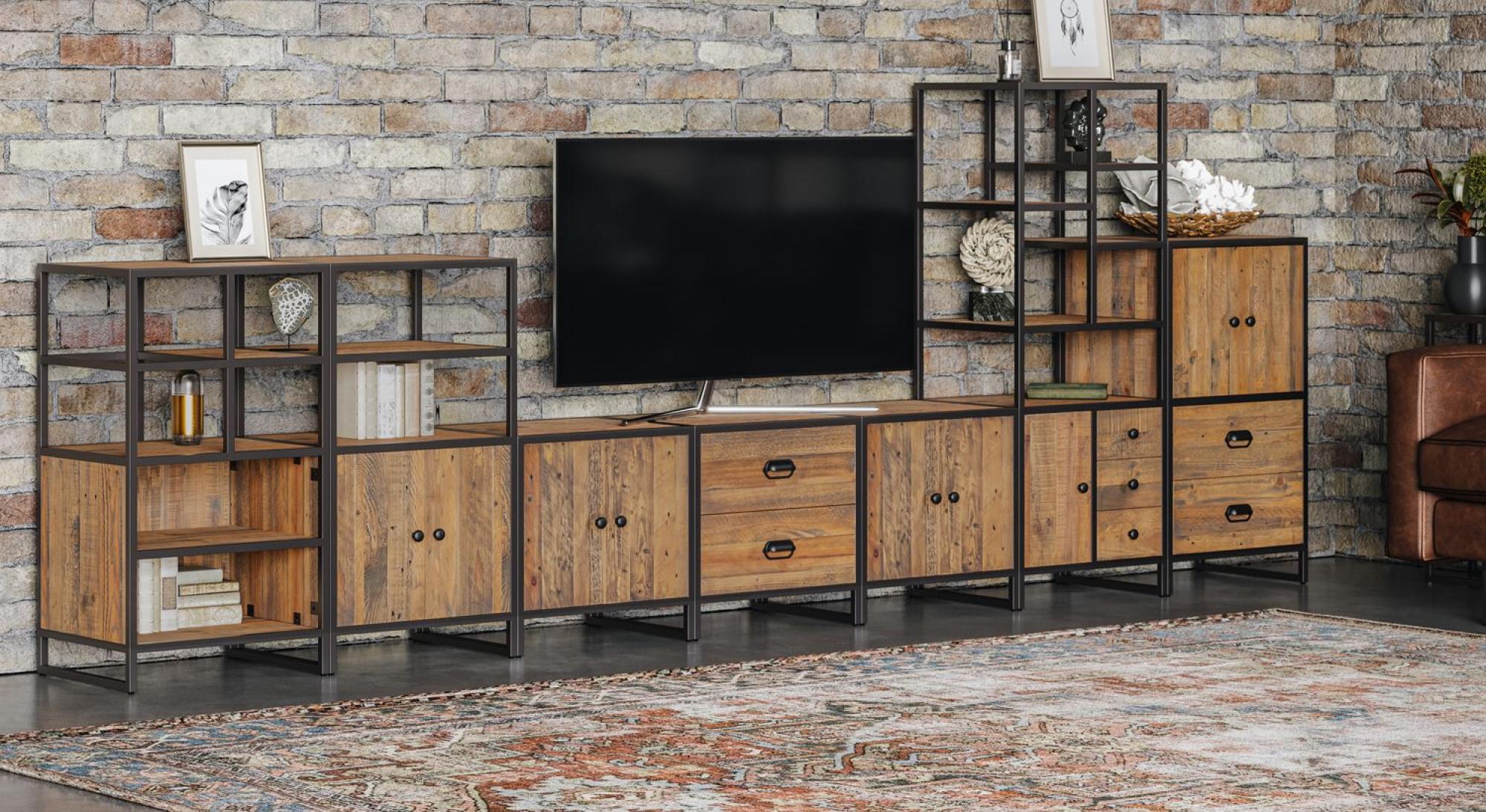 Ooki Modular Reclaimed Wood Low Cupboard - 2 Door
