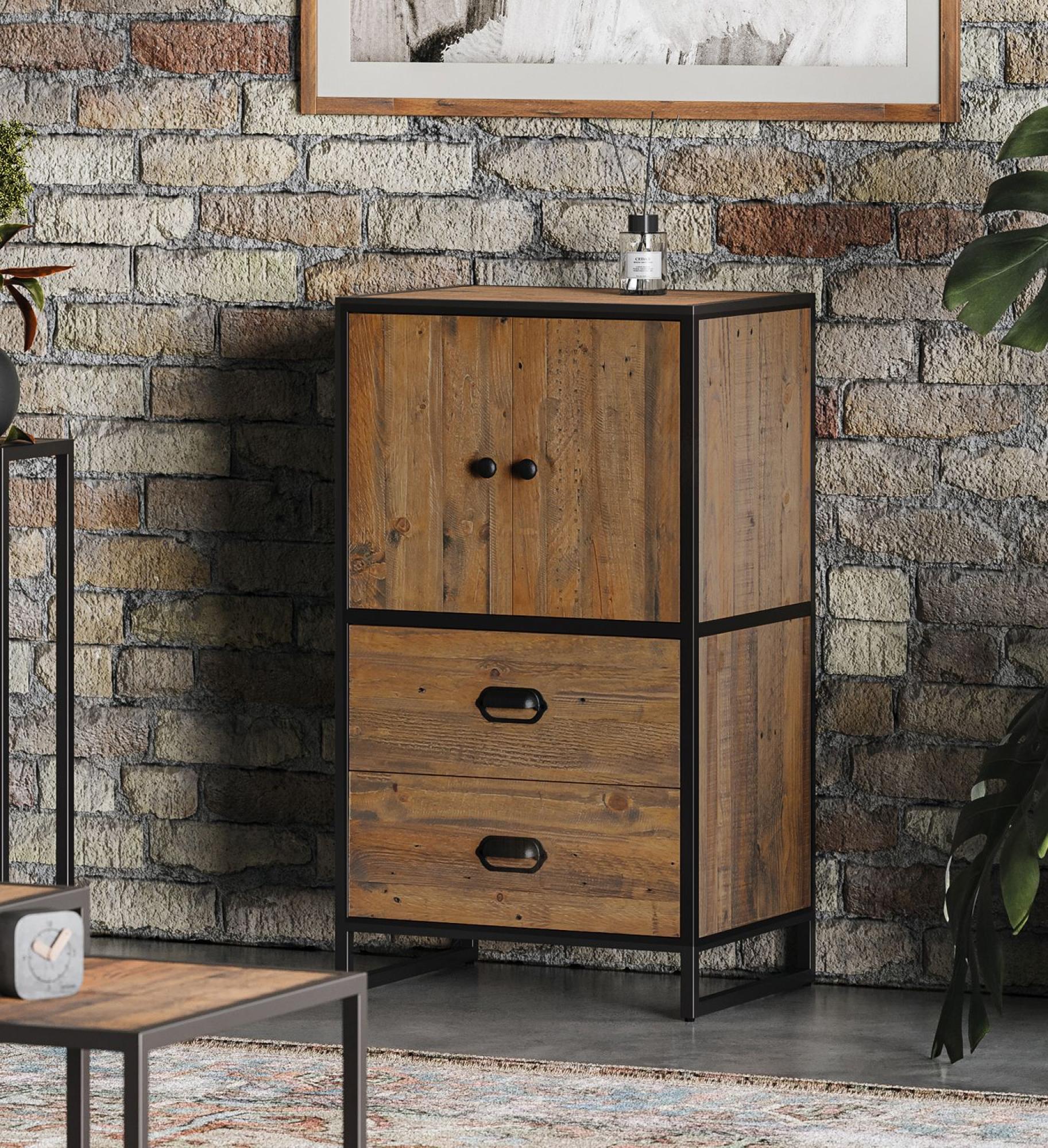 Ooki Modular Reclaimed Wood Cupboard - Medium - 2 Drawer