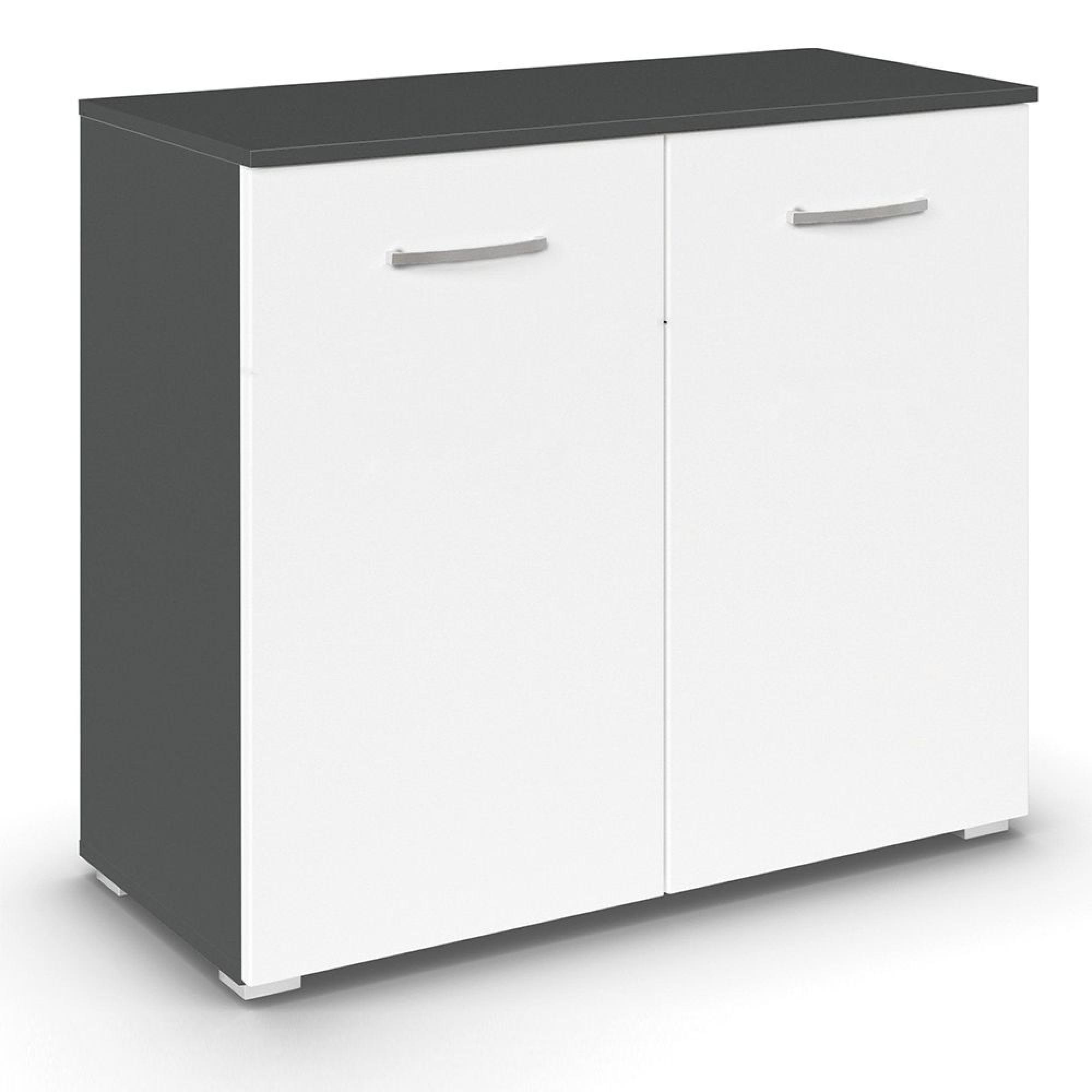 Rauch Aditio 2 Door Cupboard - Metallic Dark Grey and Alpine White