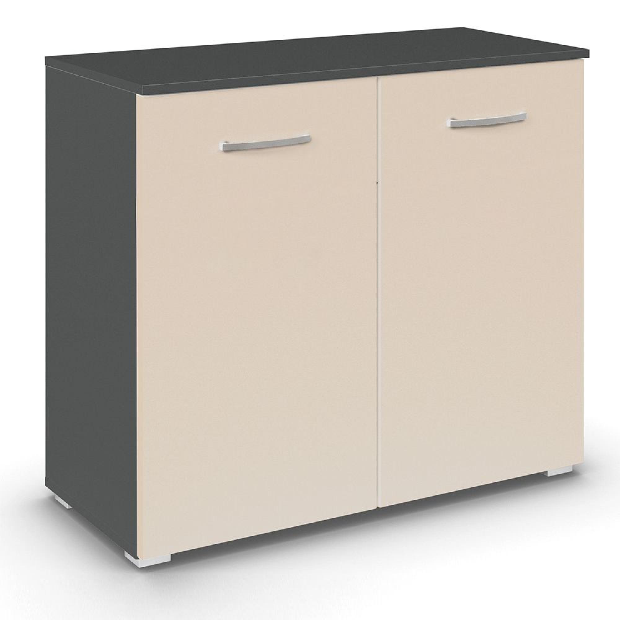 Rauch Aditio 2 Door Cupboard - Metallic Dark Grey and Champagne