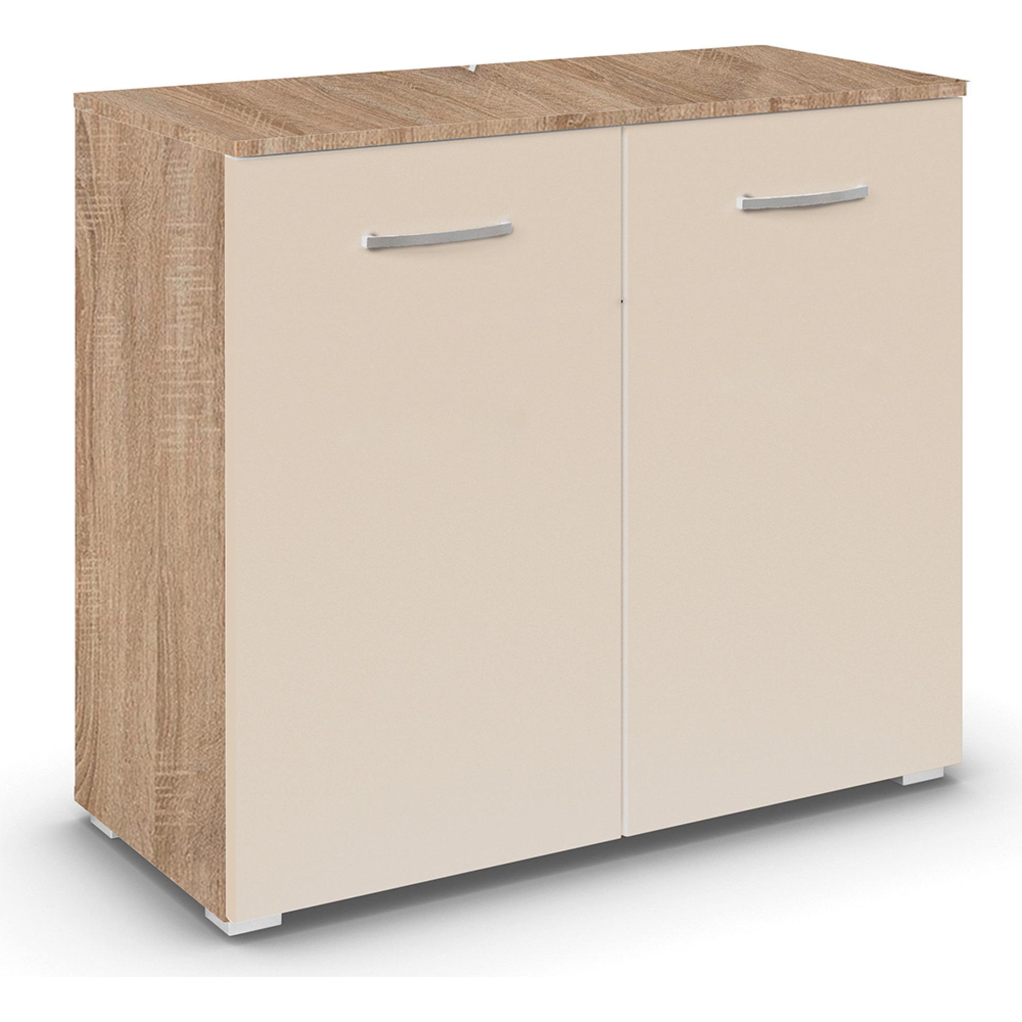 Rauch Aditio 2 Door Cupboard - Sonoma Oak and Champagne