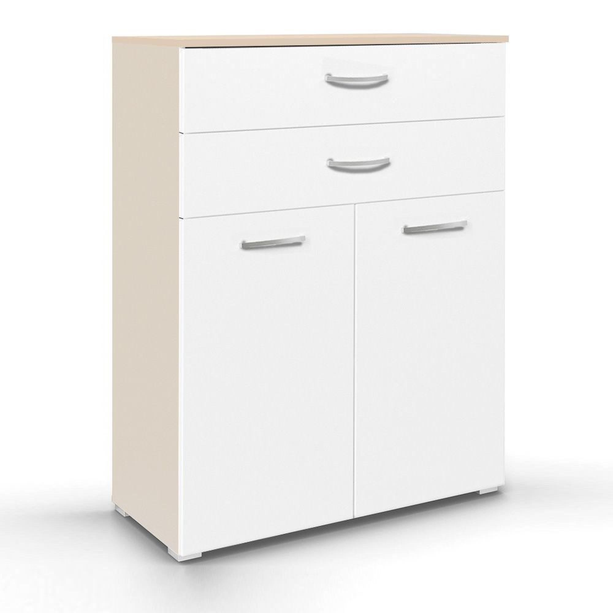 Rauch Aditio 2 Door Cupboard with 2 Top Drawer - Champagne and Alpine White
