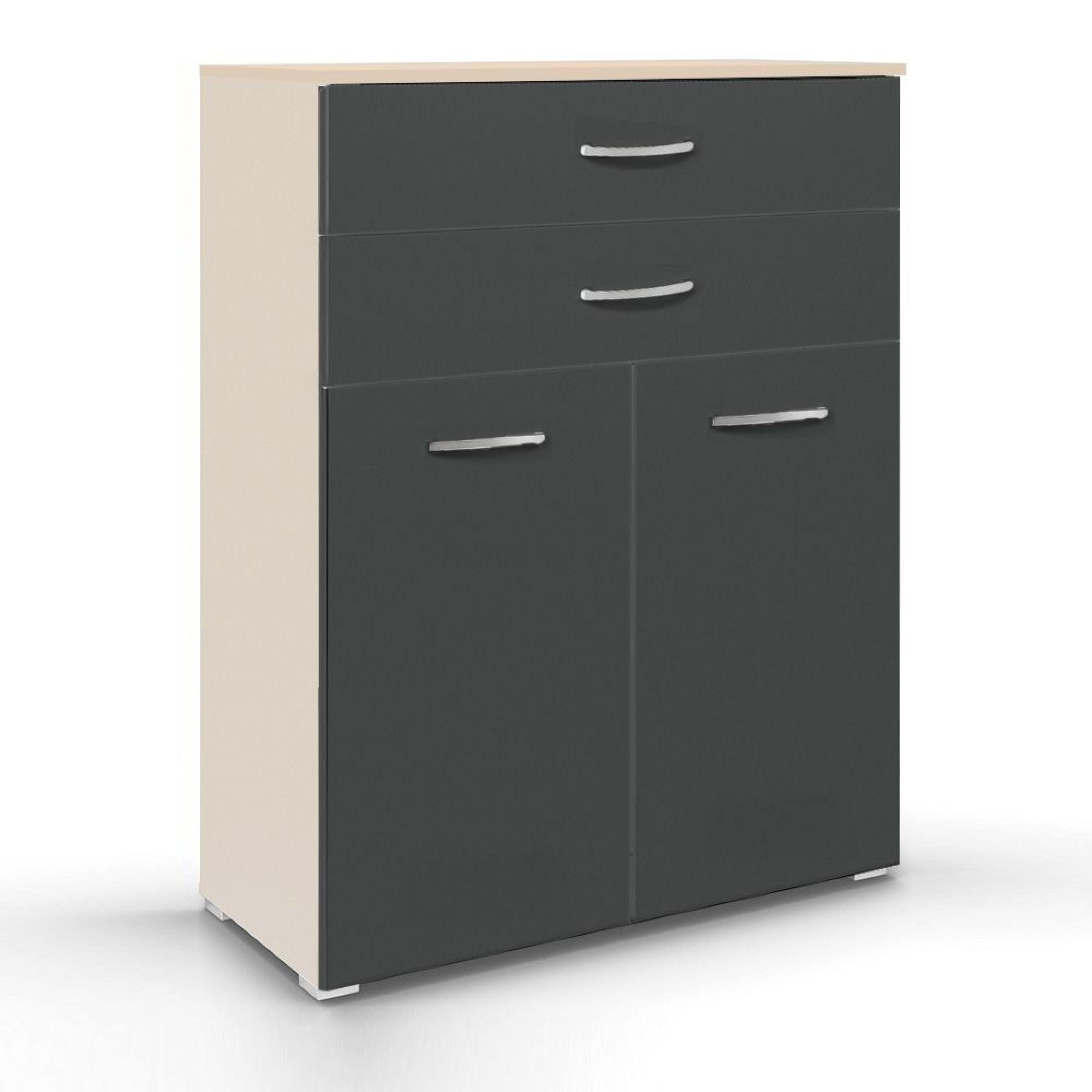 Rauch Aditio 2 Door Cupboard with 2 Top Drawer - Champagne and Metallic Dark Grey