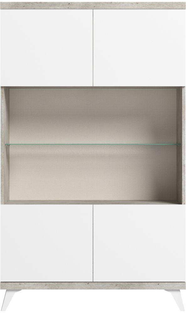 Status Treviso Day Grey Italian 2 Door Vitrine