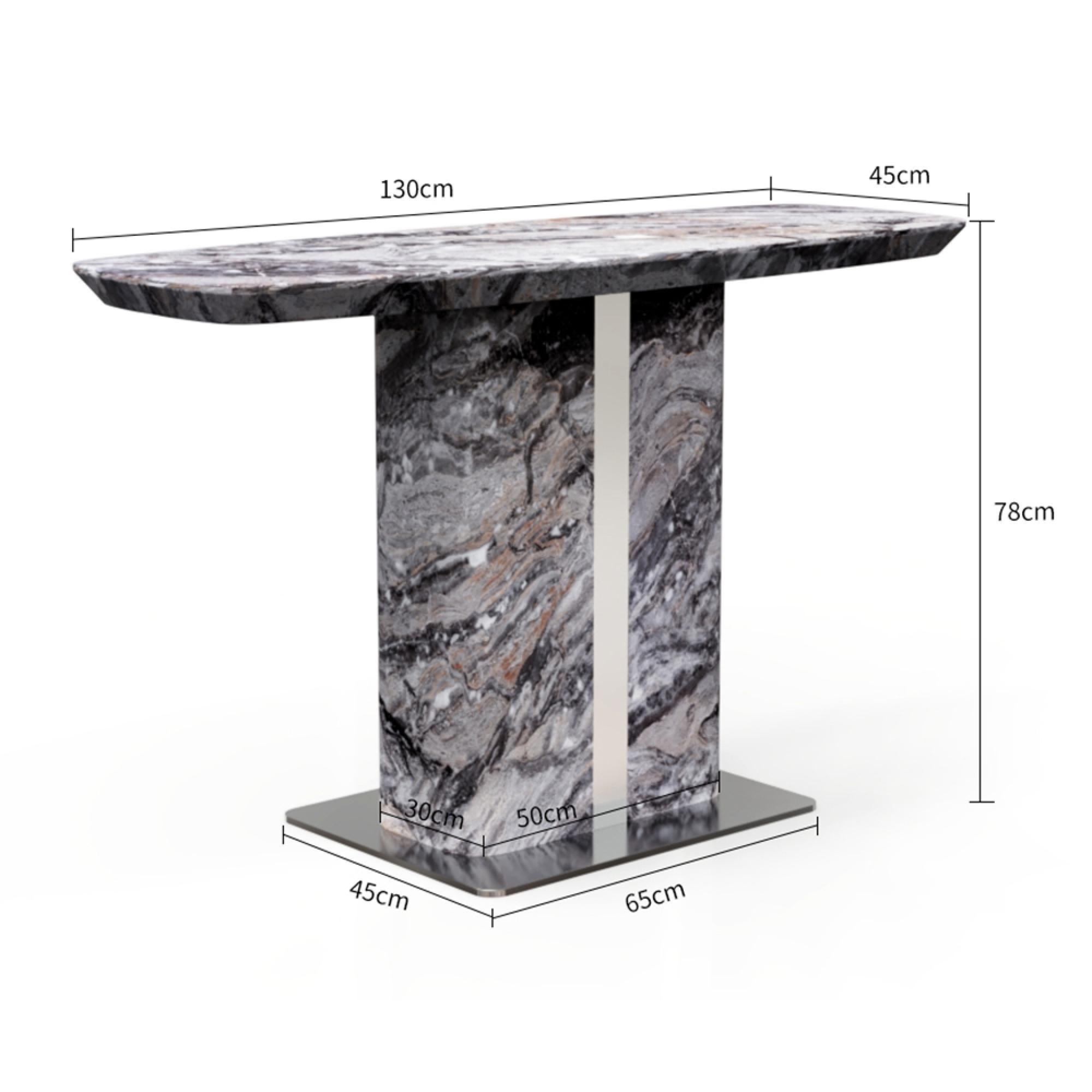 Saronno Console Table - Grey Marble