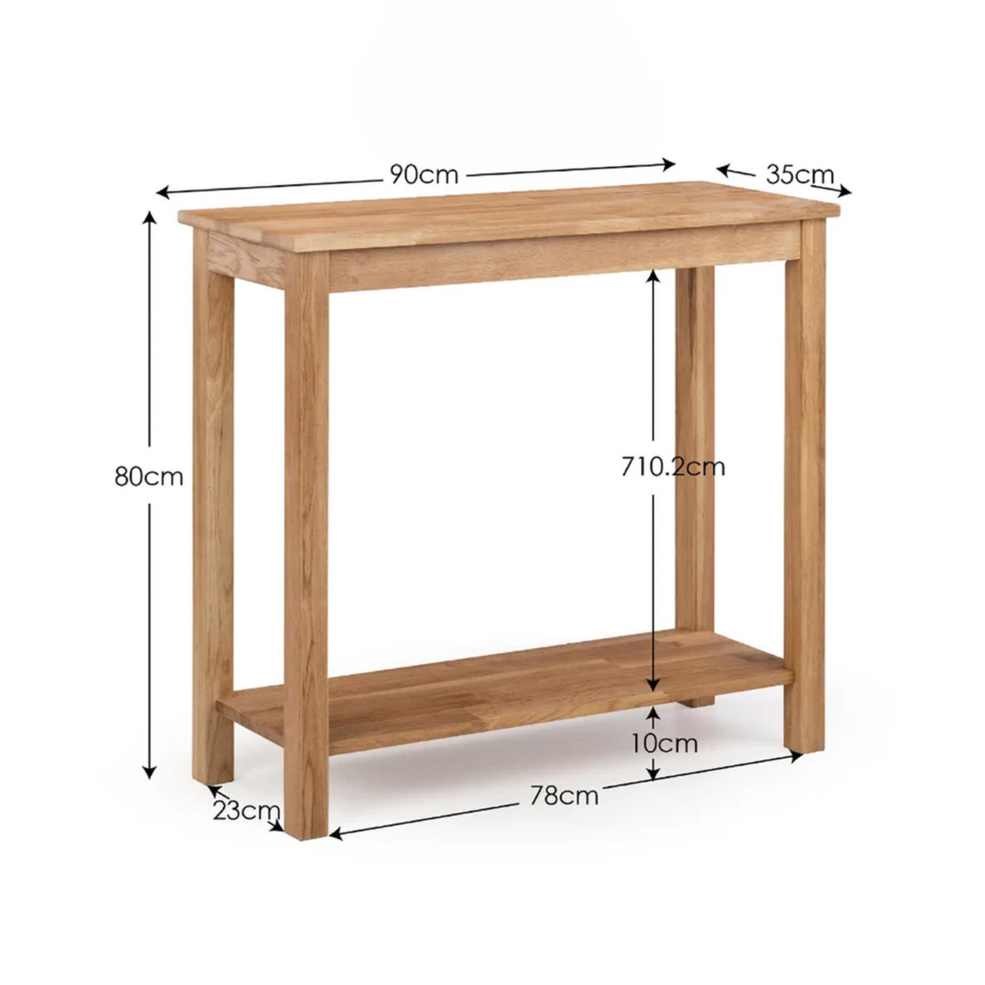 Coxmoor Console Table with Shelf - 90cm - Oak