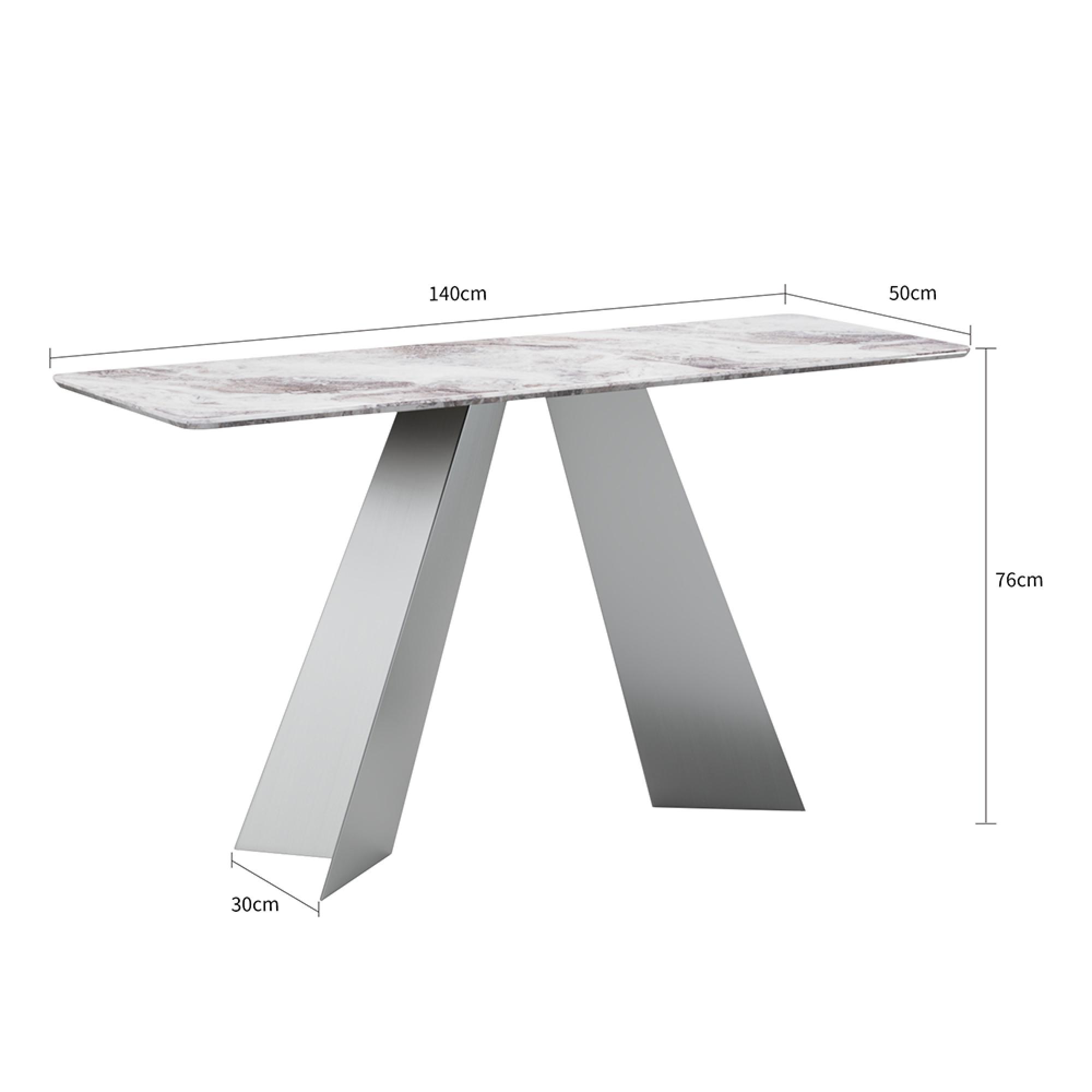 Taurus Console Table - Beige Marble - Dark Grey Base