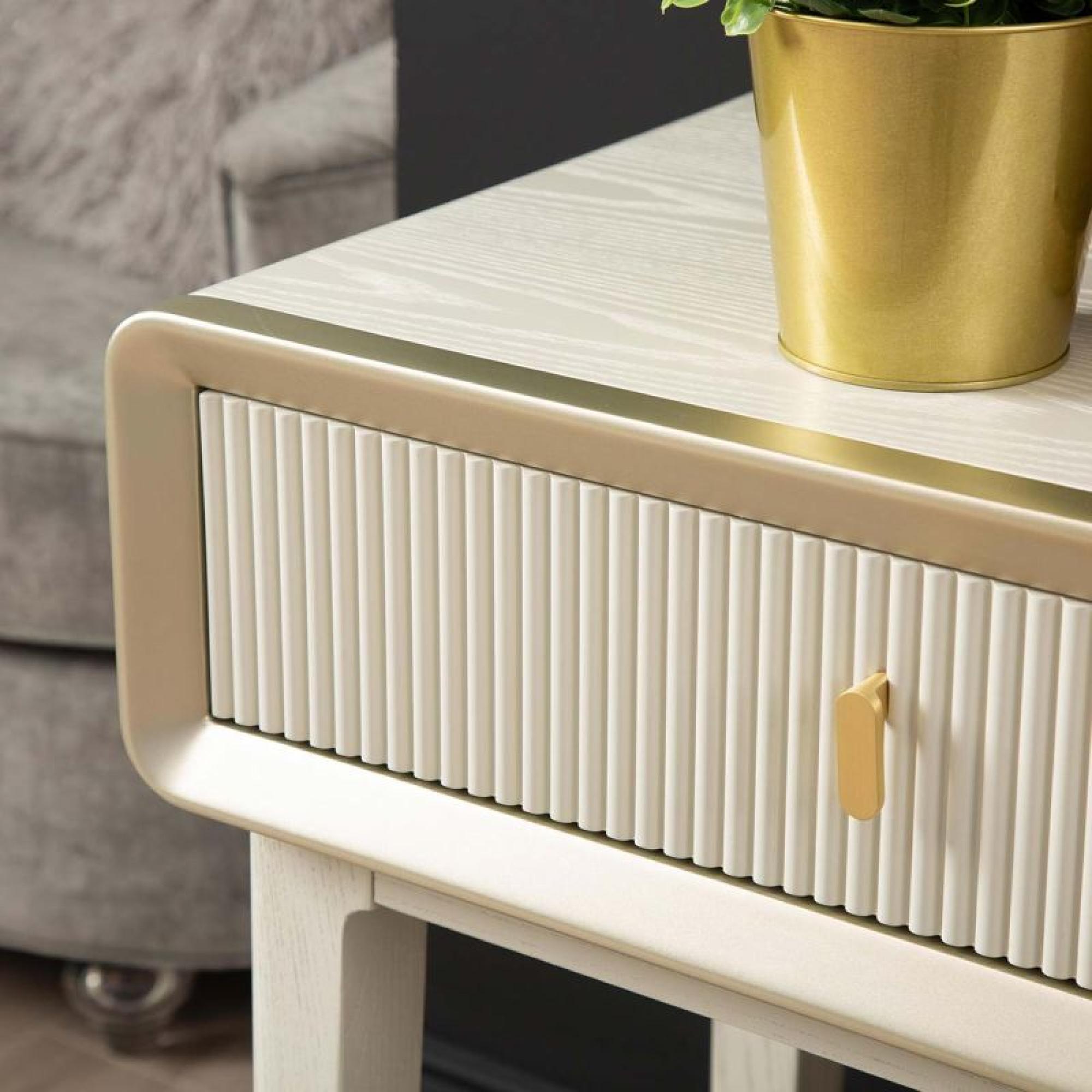 Amelie Console Table - 2 Drawer - Cream Elm