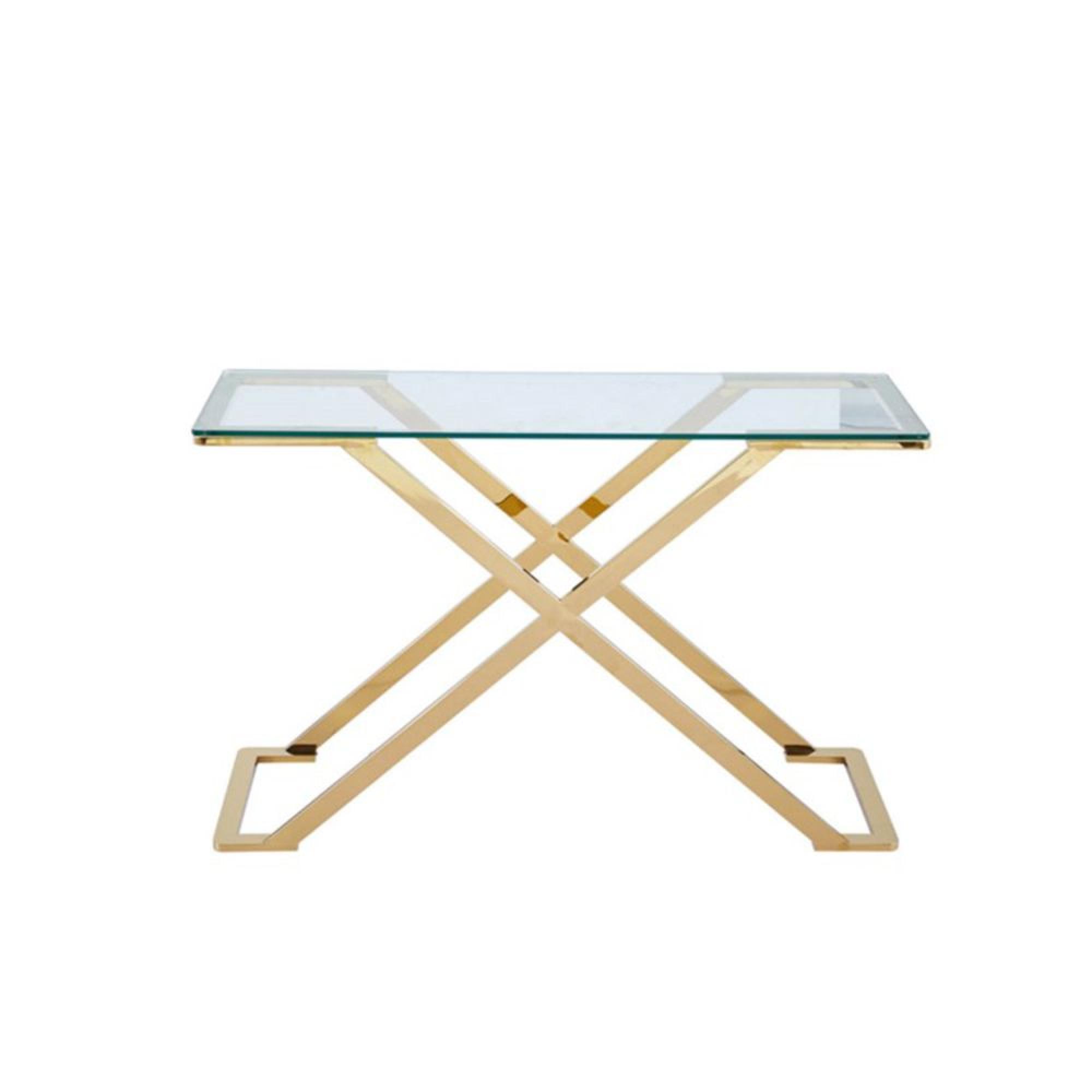 Axel Console Table - Clear Glass and Gold Metal