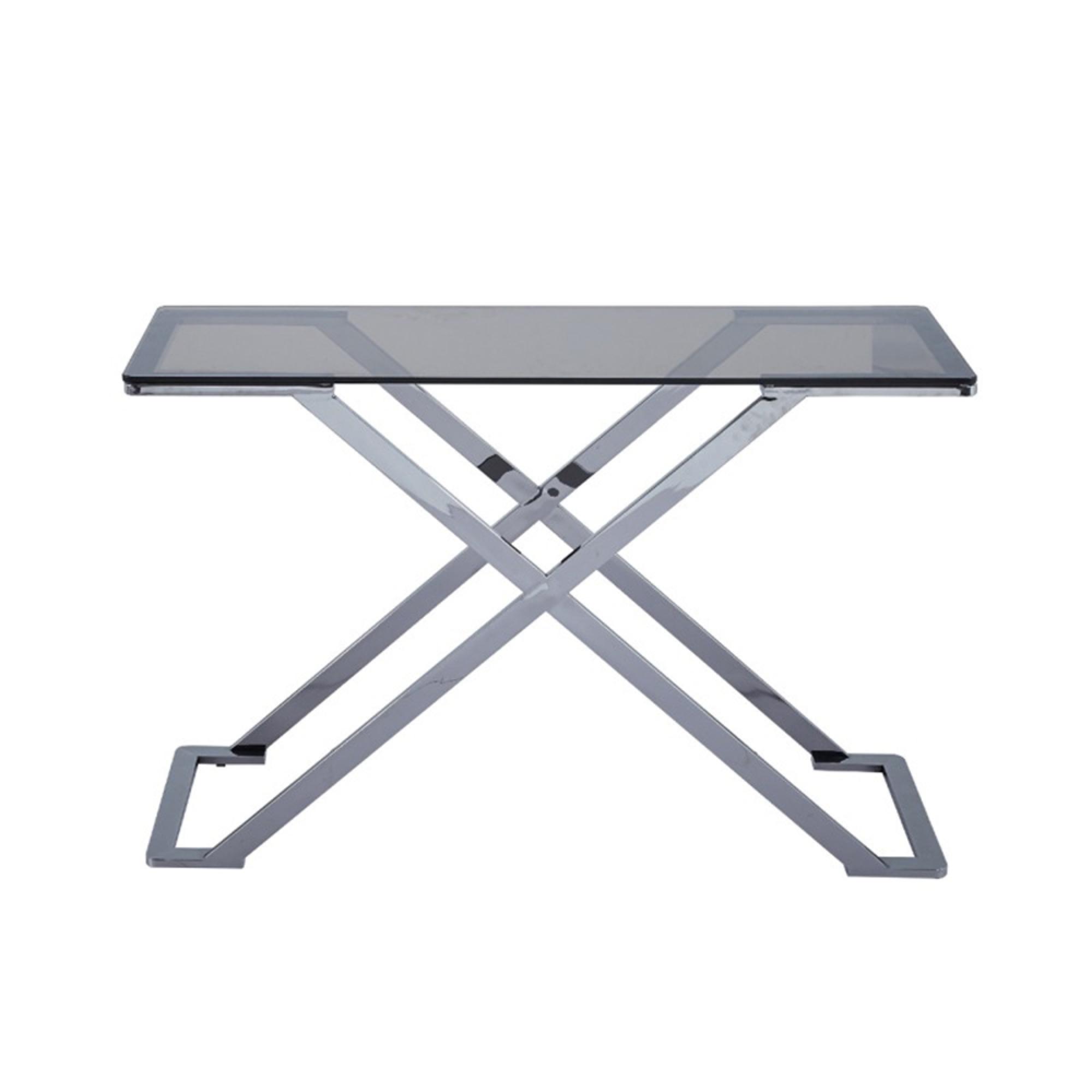 Axel Console Table - Grey Smoke Glass and Metal