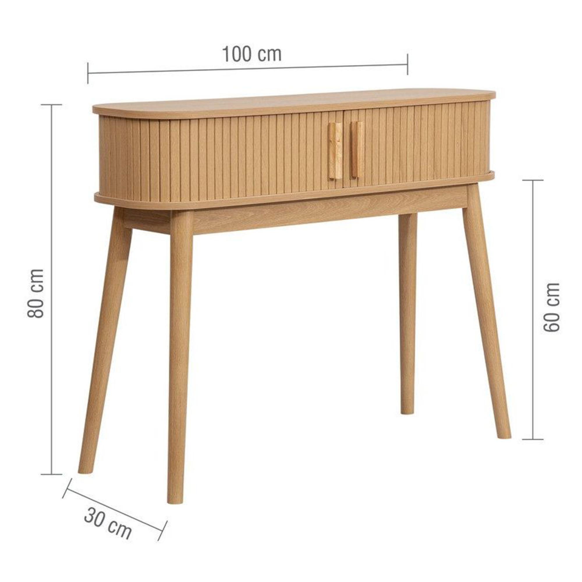 Axel Curved Console Table - Oak Fluted