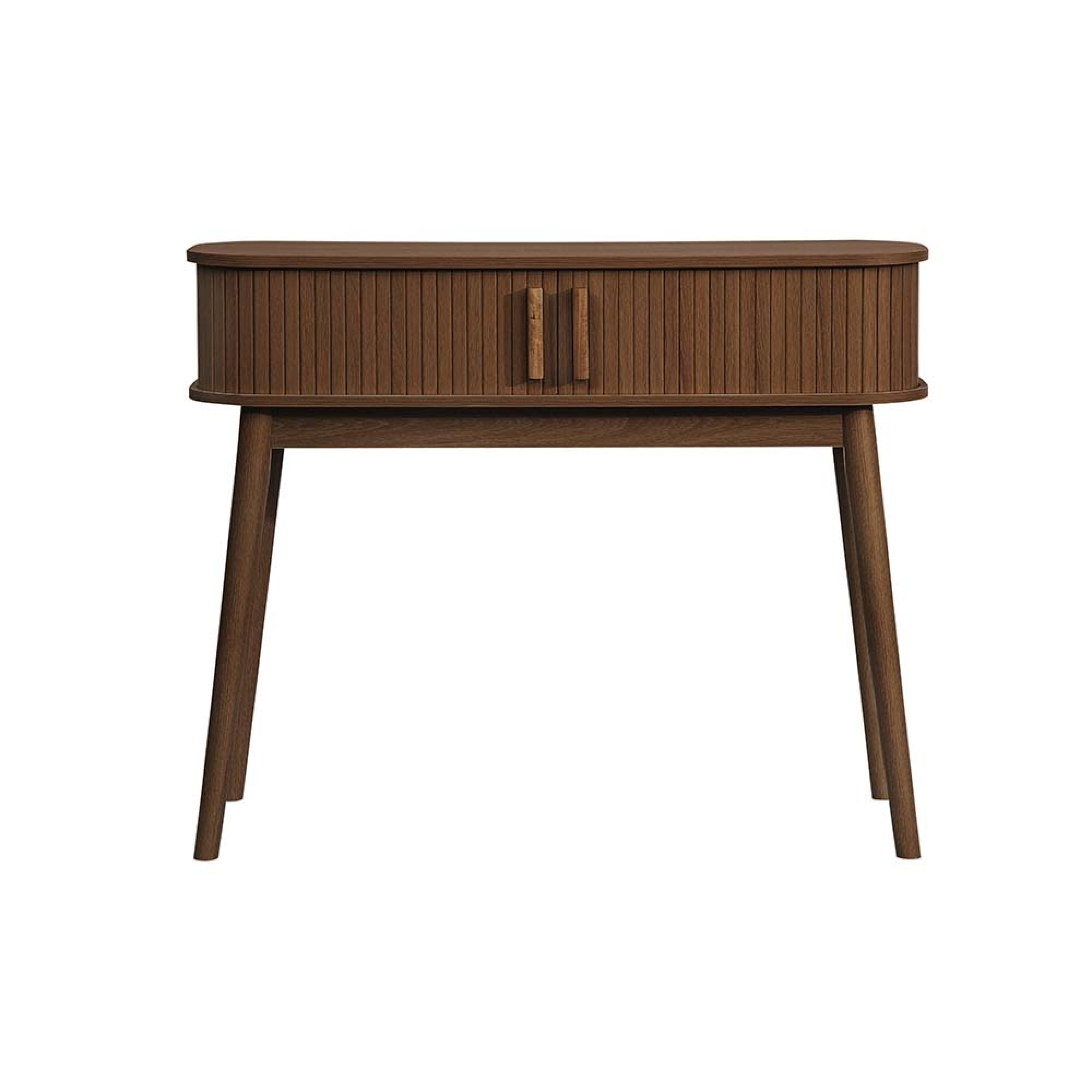 Axel Curved Console Table - Walnut Fluted