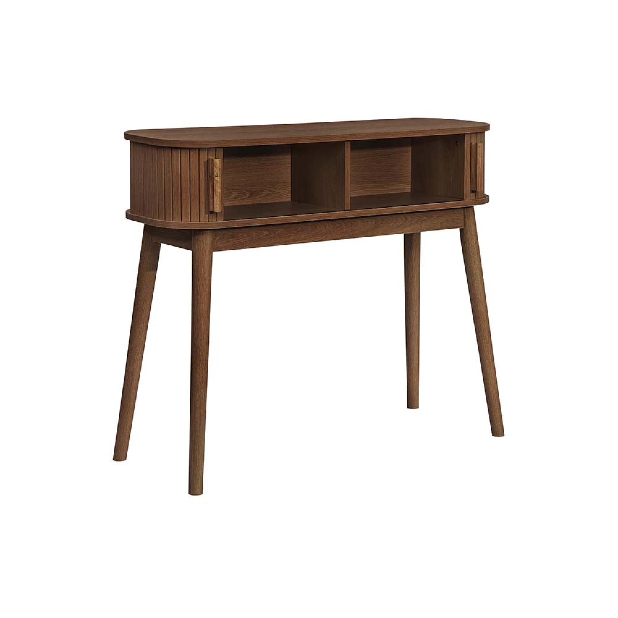 Axel Curved Console Table - Walnut Fluted