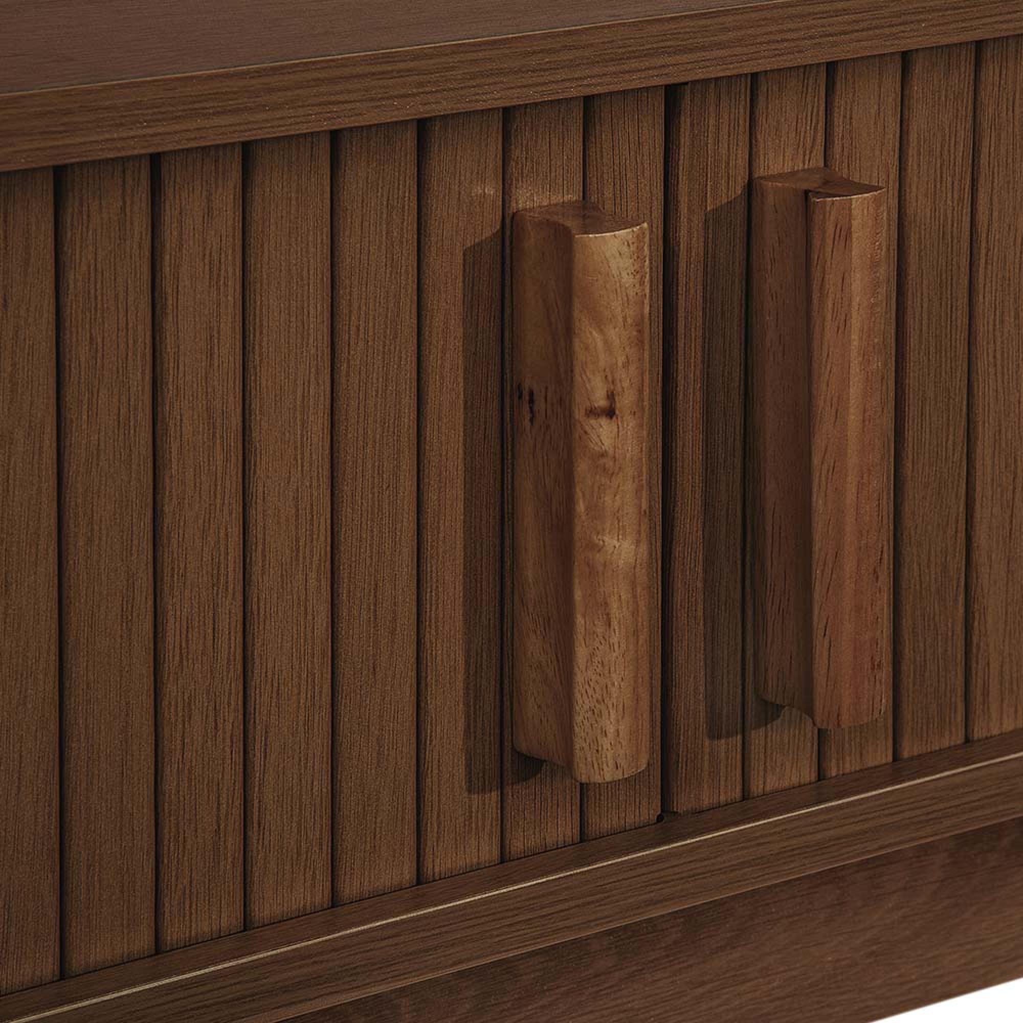 Axel Curved Console Table - Walnut Fluted