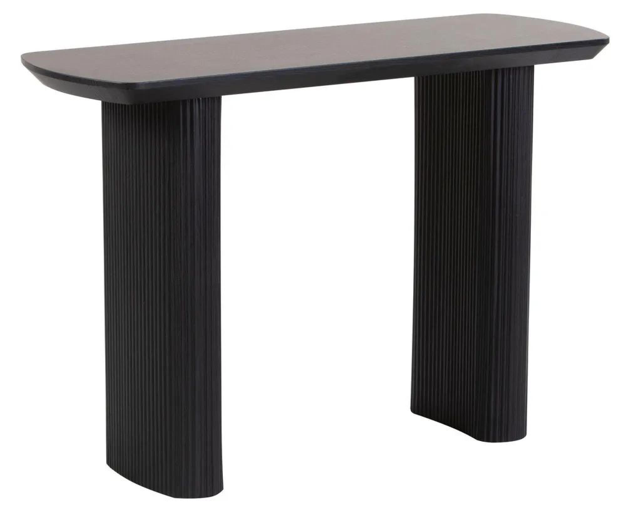 Bern Pedestal Console Table - Black - Fluted