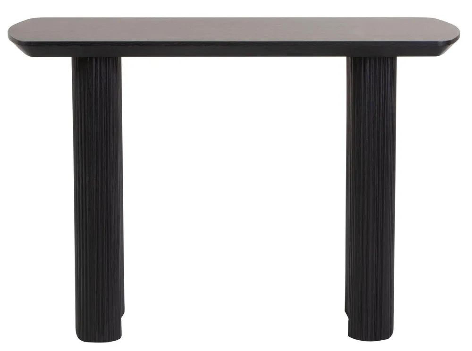Bern Pedestal Console Table - Black - Fluted