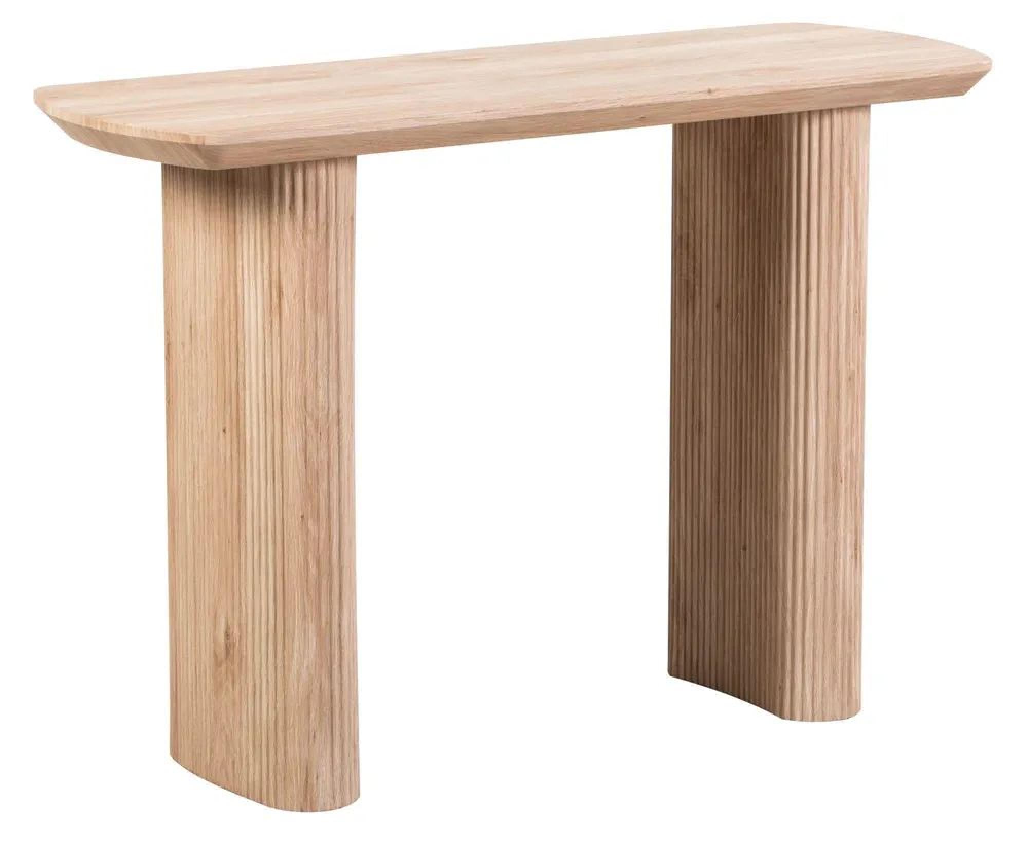 Bern Pedestal Console Table - Oak - Fluted