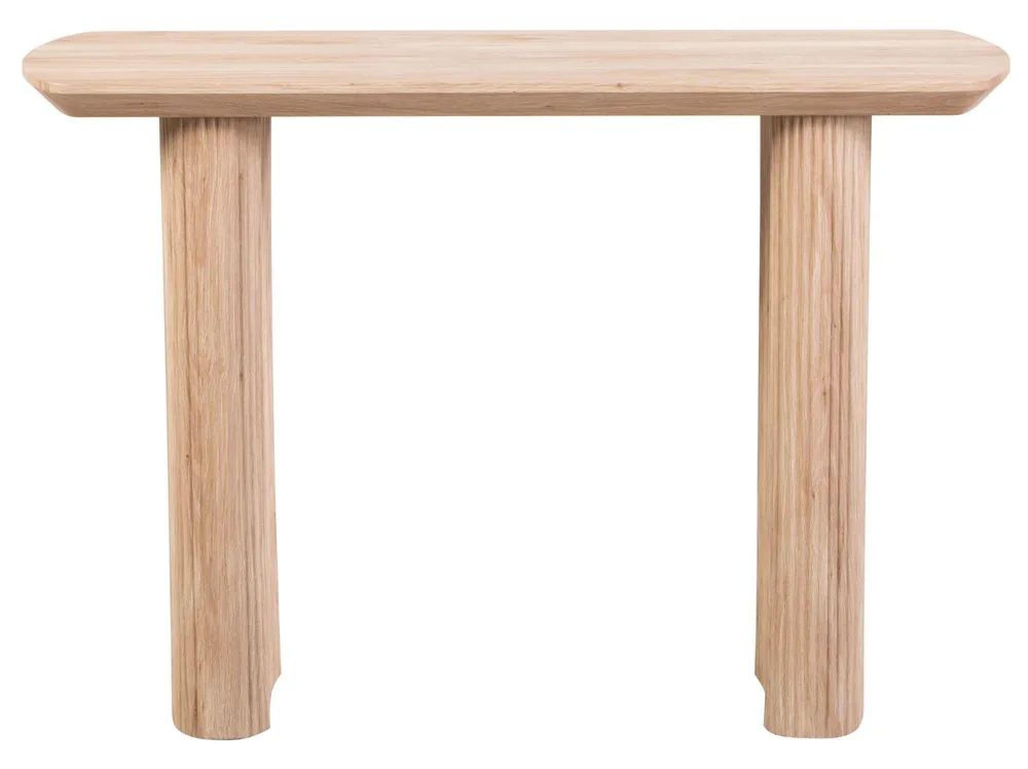 Bern Pedestal Console Table - Oak - Fluted