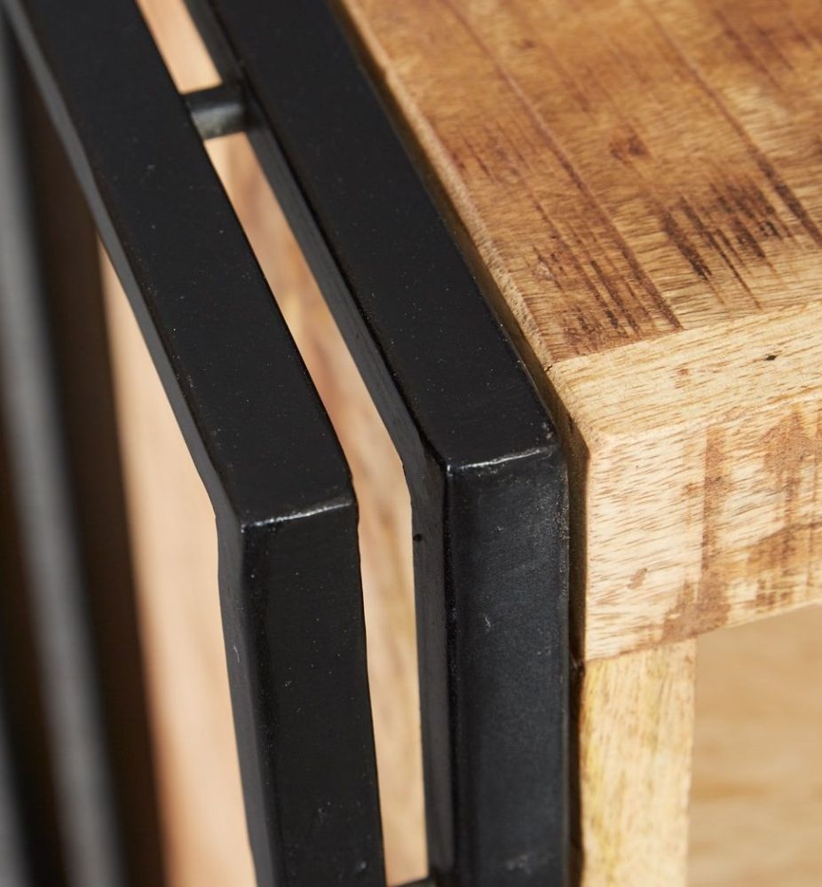 Bhuj Industrial Style Wooden Console Table with Shelf