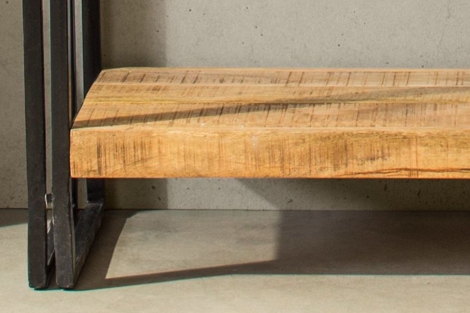 Bhuj Industrial Style Wooden Console Table with Shelf