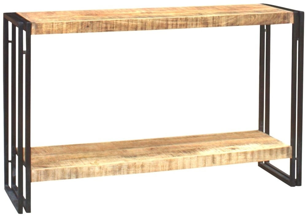 Bhuj Industrial Style Wooden Console Table with Shelf