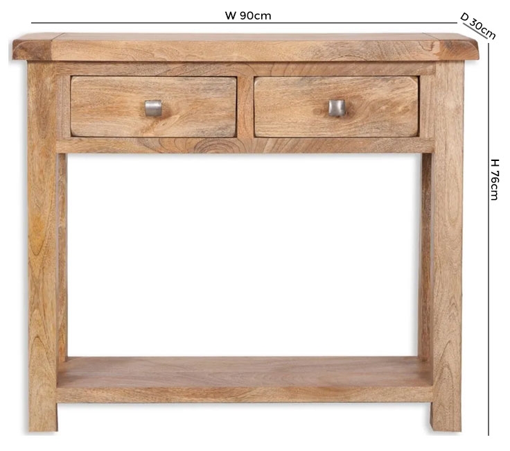 Bombay Solid Mango Wood 2 Drawer Console Table