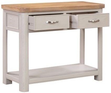 Clarion Console Table - 2 Drawer - Oak and Grey