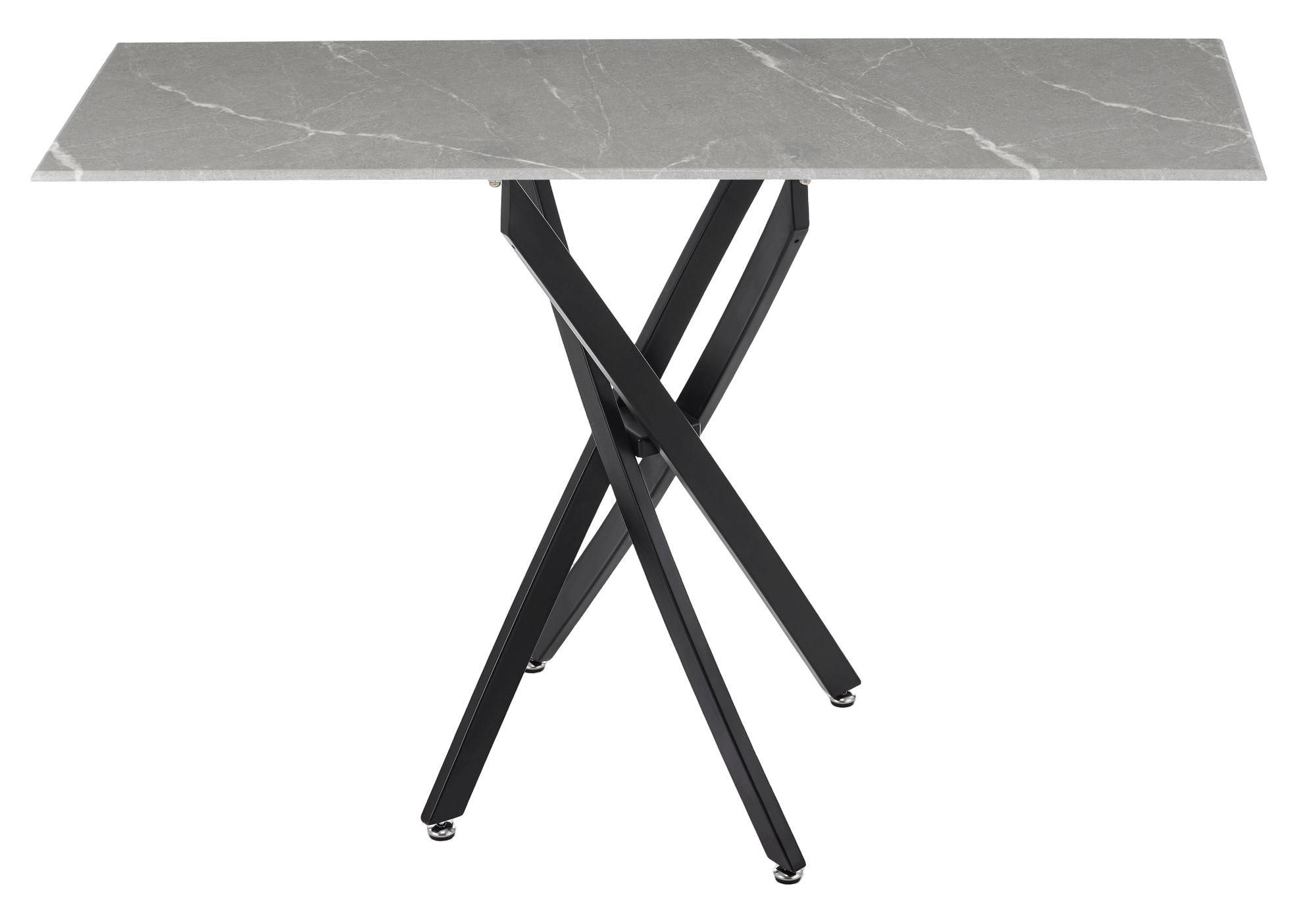 Clearance - Chopstick Console Table - Grey Glass - Black Metal Legs