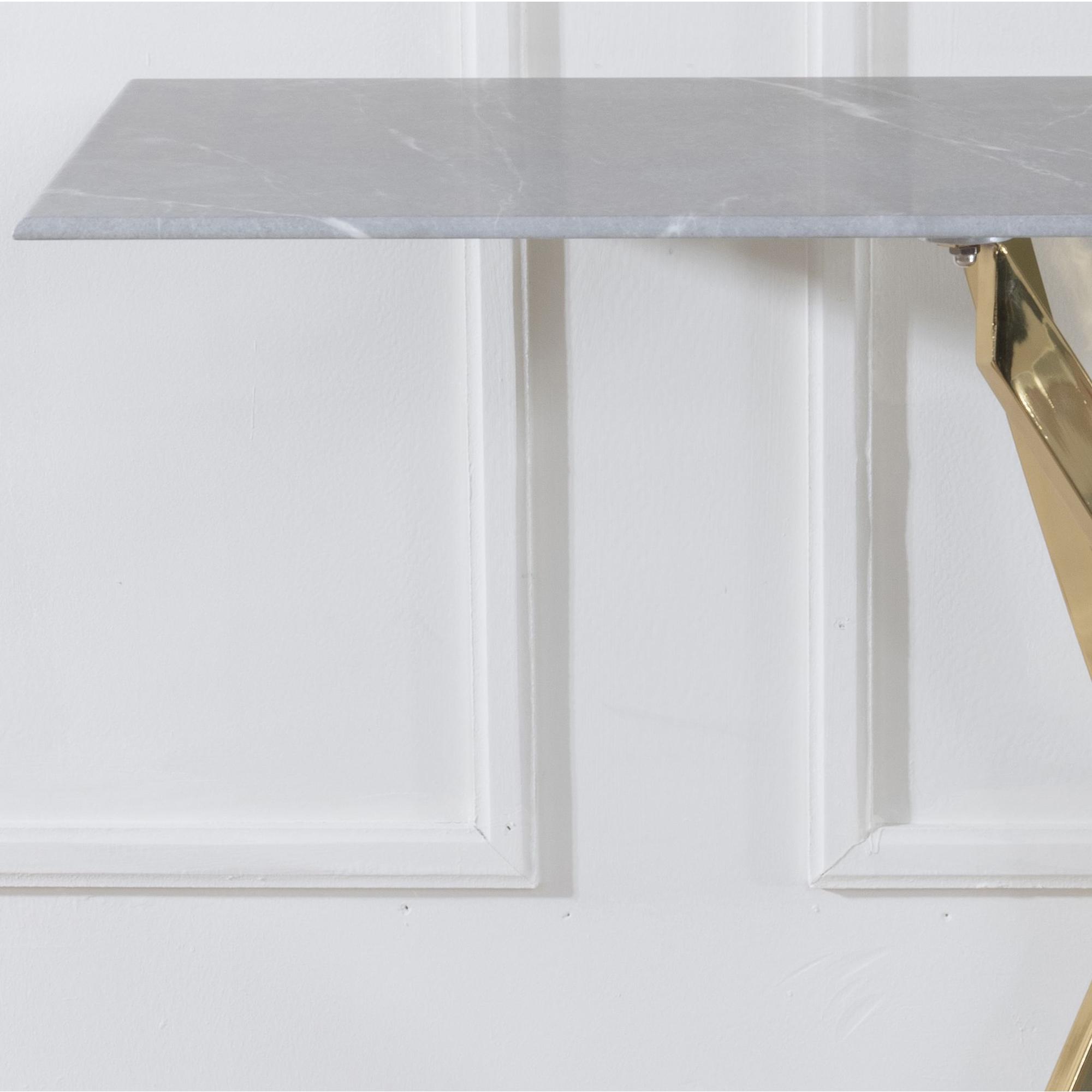 Clearance - Chopstick Console Table - Grey Glass - Gold Metal Legs