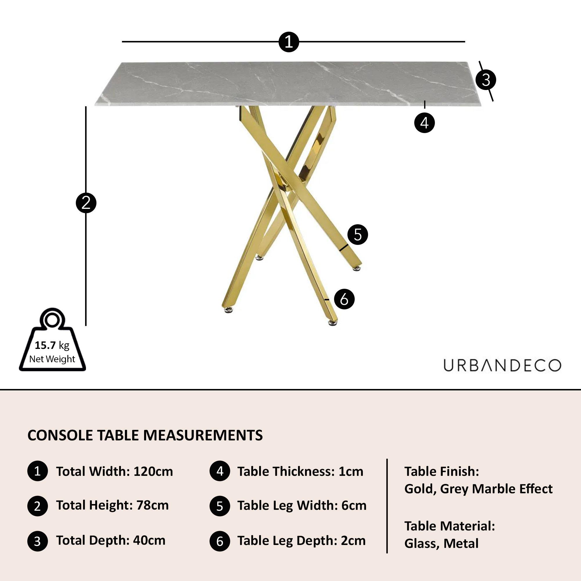Clearance - Chopstick Console Table - Grey Glass - Gold Metal Legs