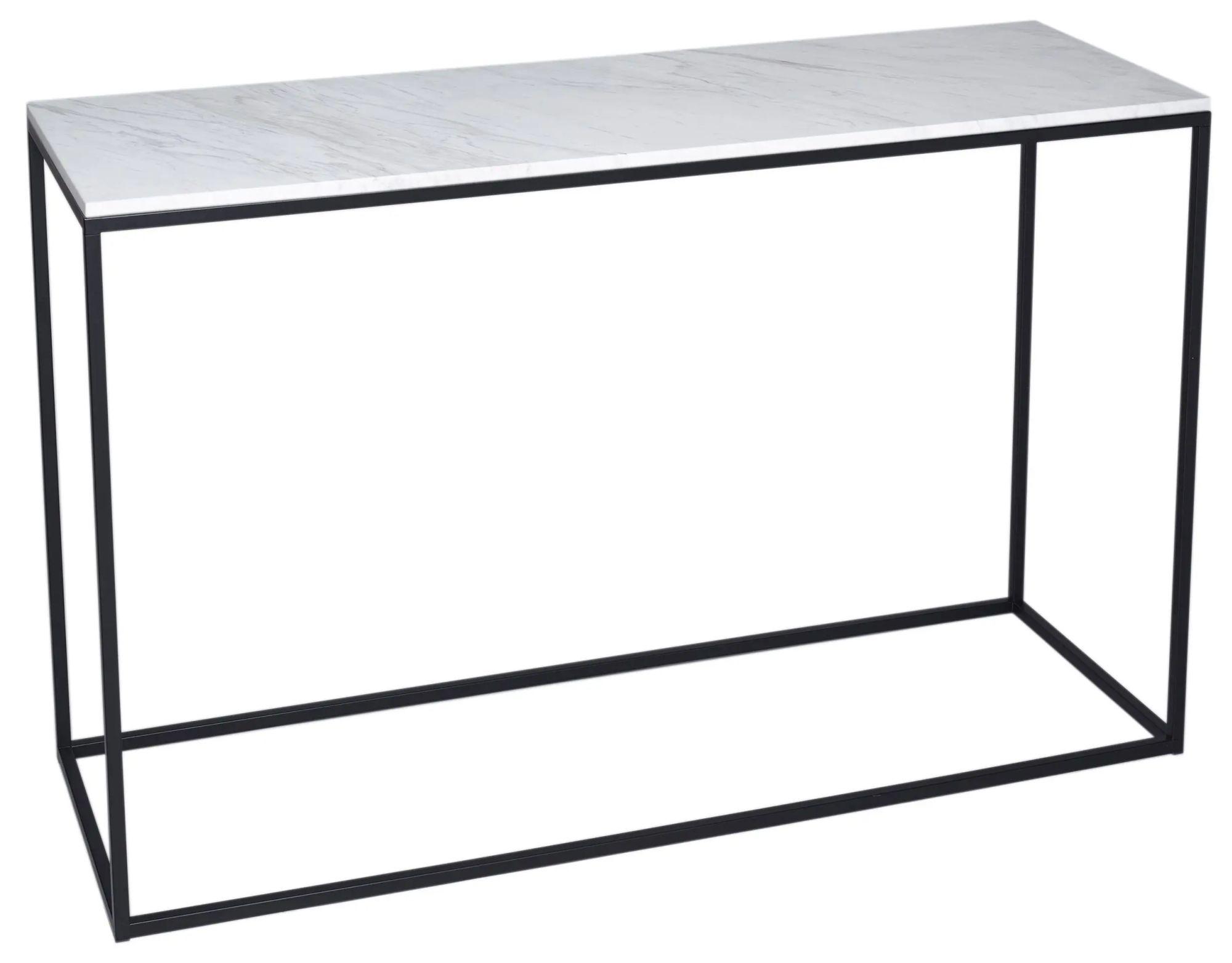 Clearance - Kensal White Marble and Black Console Table - FSS13282