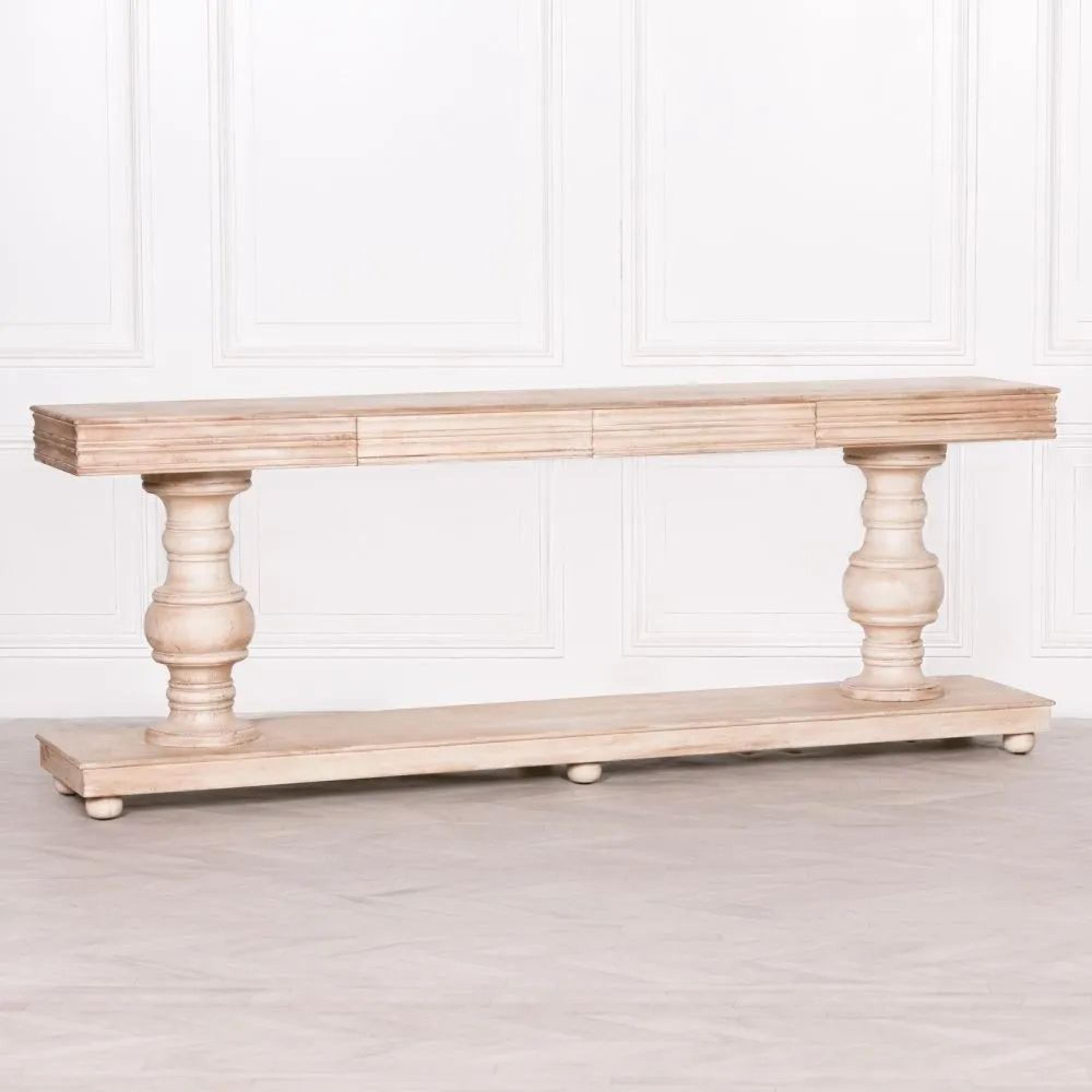 Clearance - Mango Wood 2 Drawer Large Console Table - FSS15830