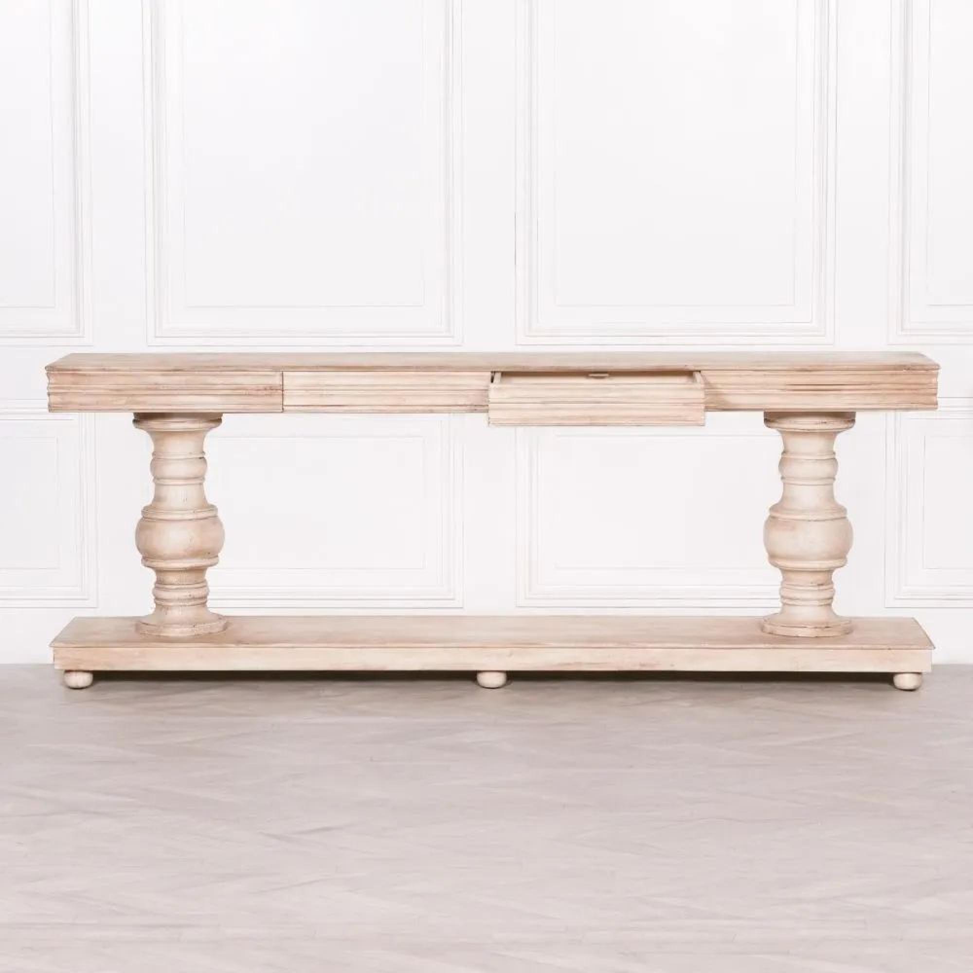 Clearance - Mango Wood 2 Drawer Large Console Table - FSS15830