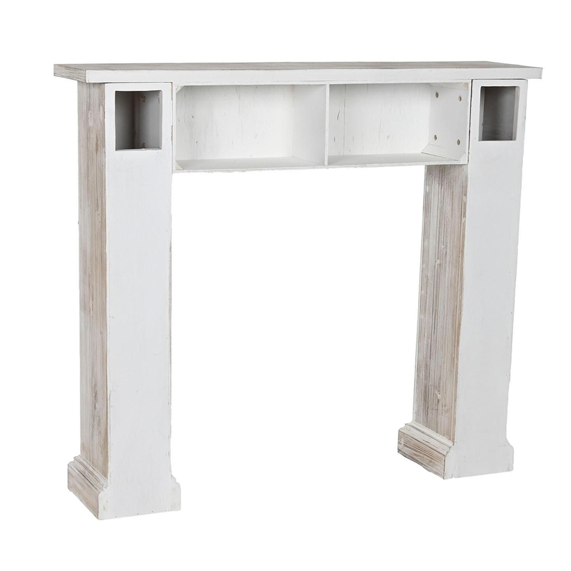 Clearance - White Wood Carved Console Table - FSS16038