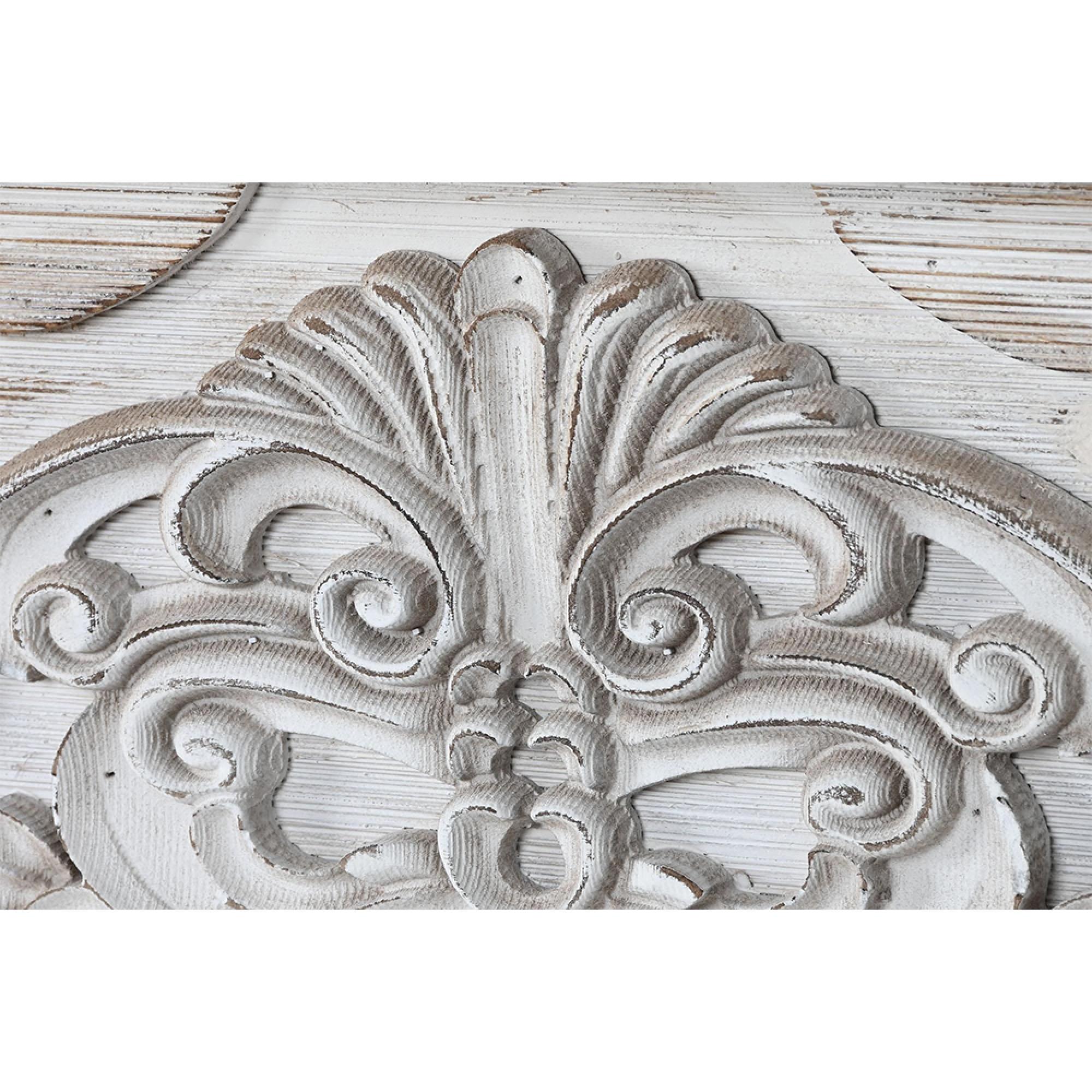 Clearance - White Wood Carved Console Table - FSS16038