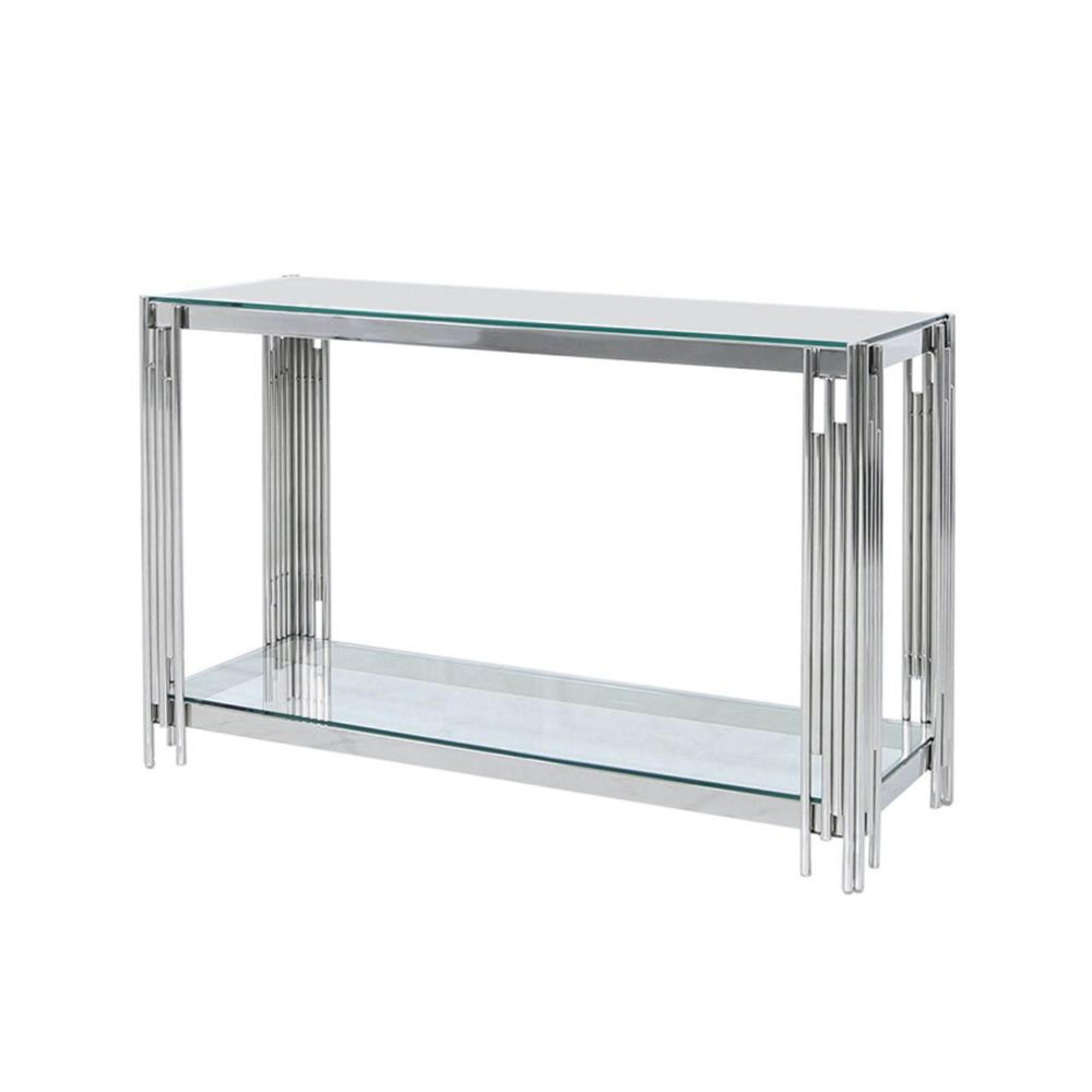 Cohen Console Table - Clear Glass and Chrome