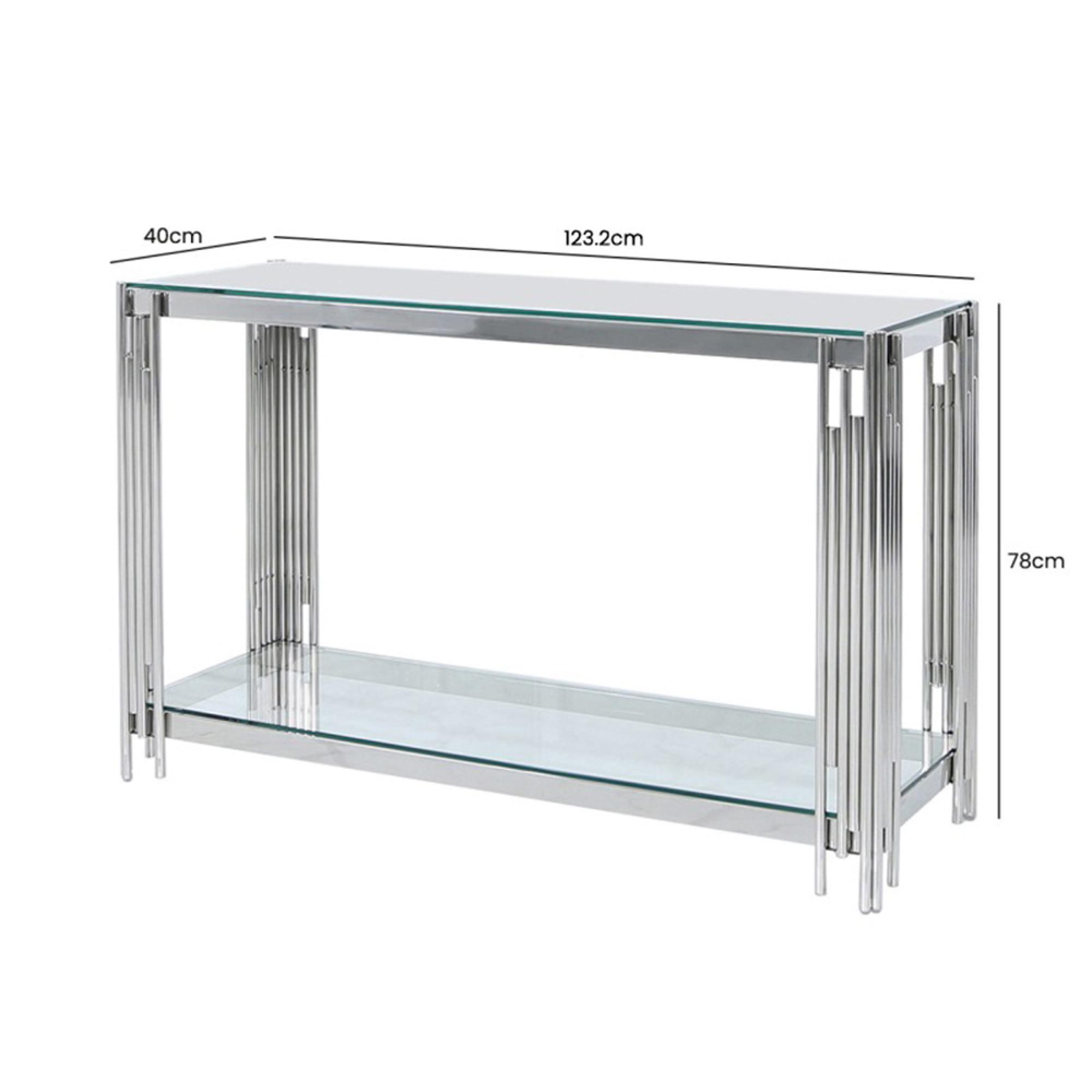 Cohen Console Table - Clear Glass and Chrome