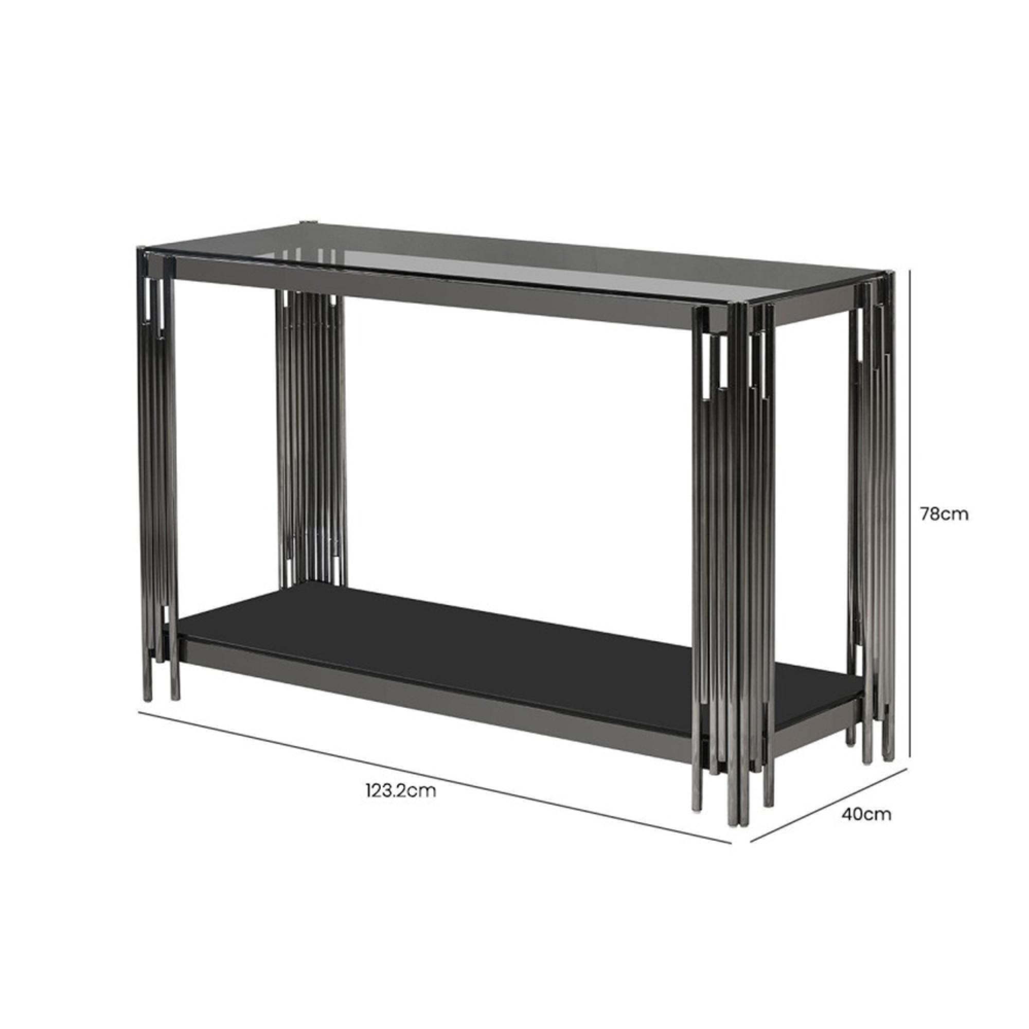 Cohen Console Table - Smoke Black Glass