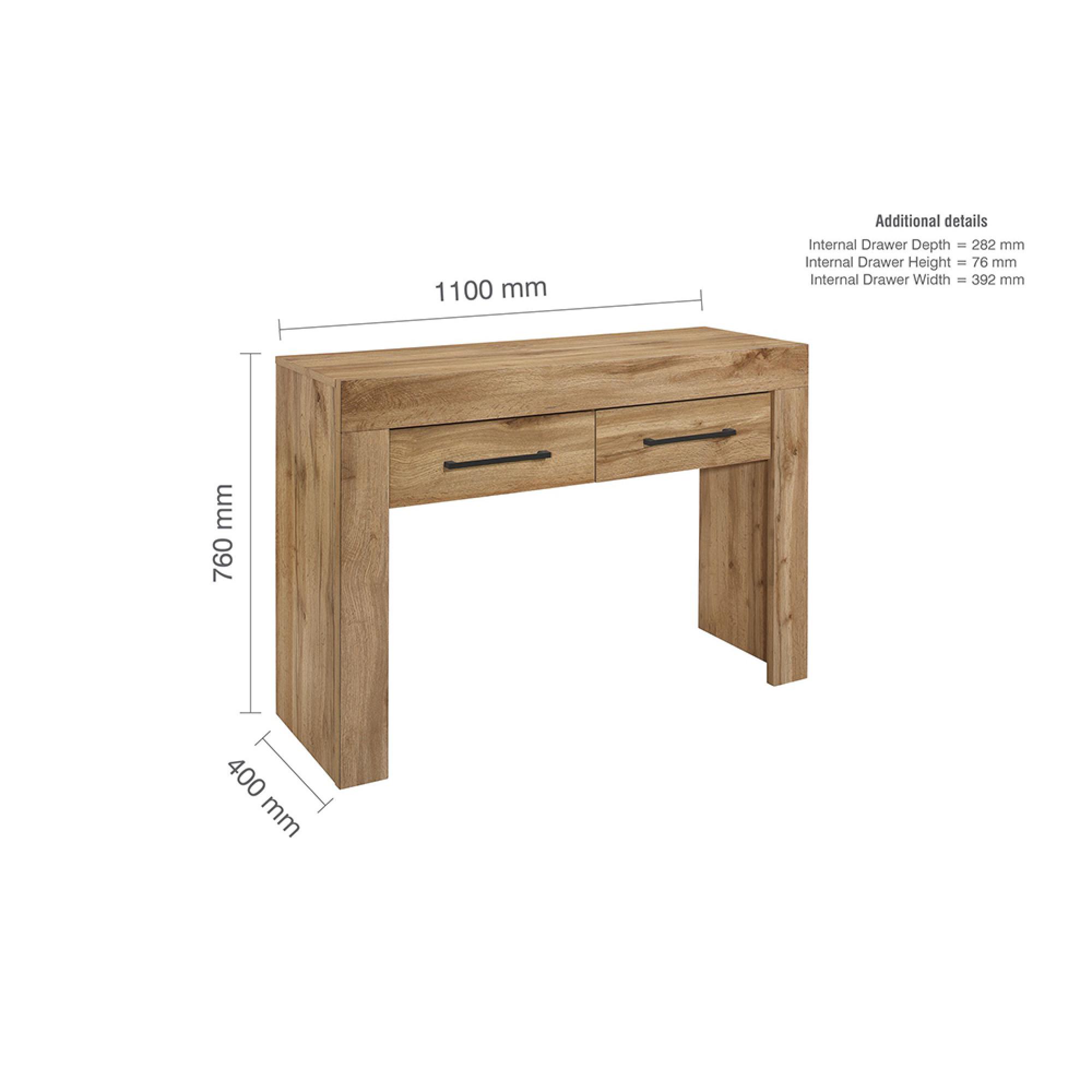 Compton Console Table - 2 Drawer - Oak